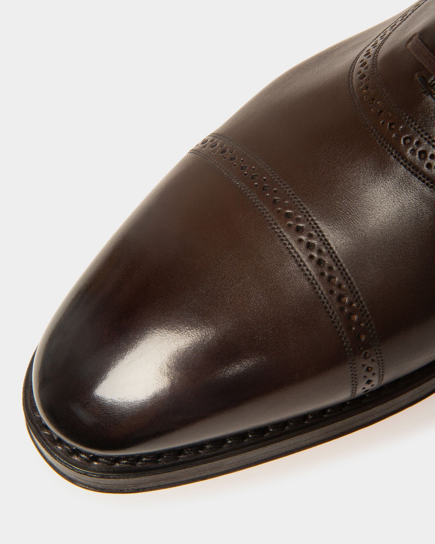 Scanio Leather Oxford Shoes In Brown