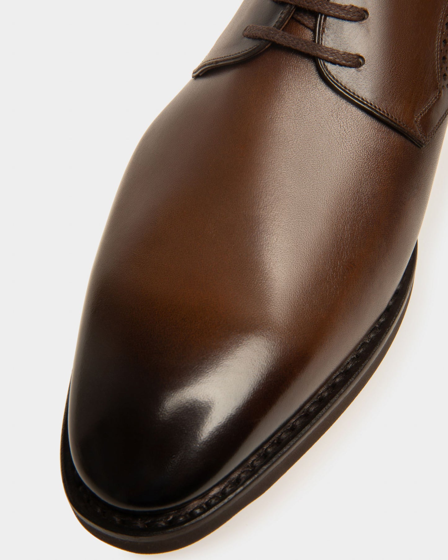 Scribe Novo Derby Shoes In Brown Leather
