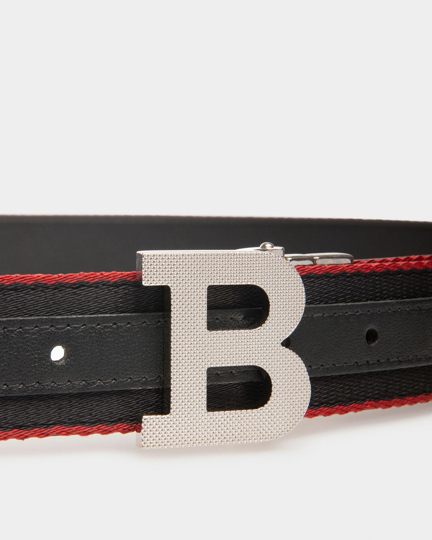 B Buckle Fabric 35mm Belt In Black