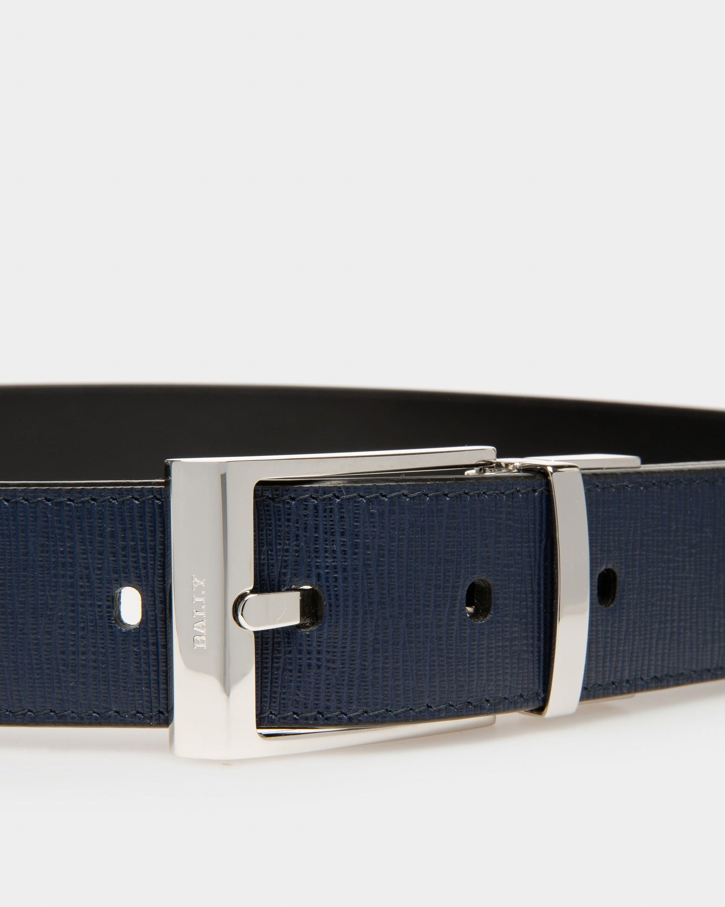 Shiff Leather 35mm Belt In Navy & Black