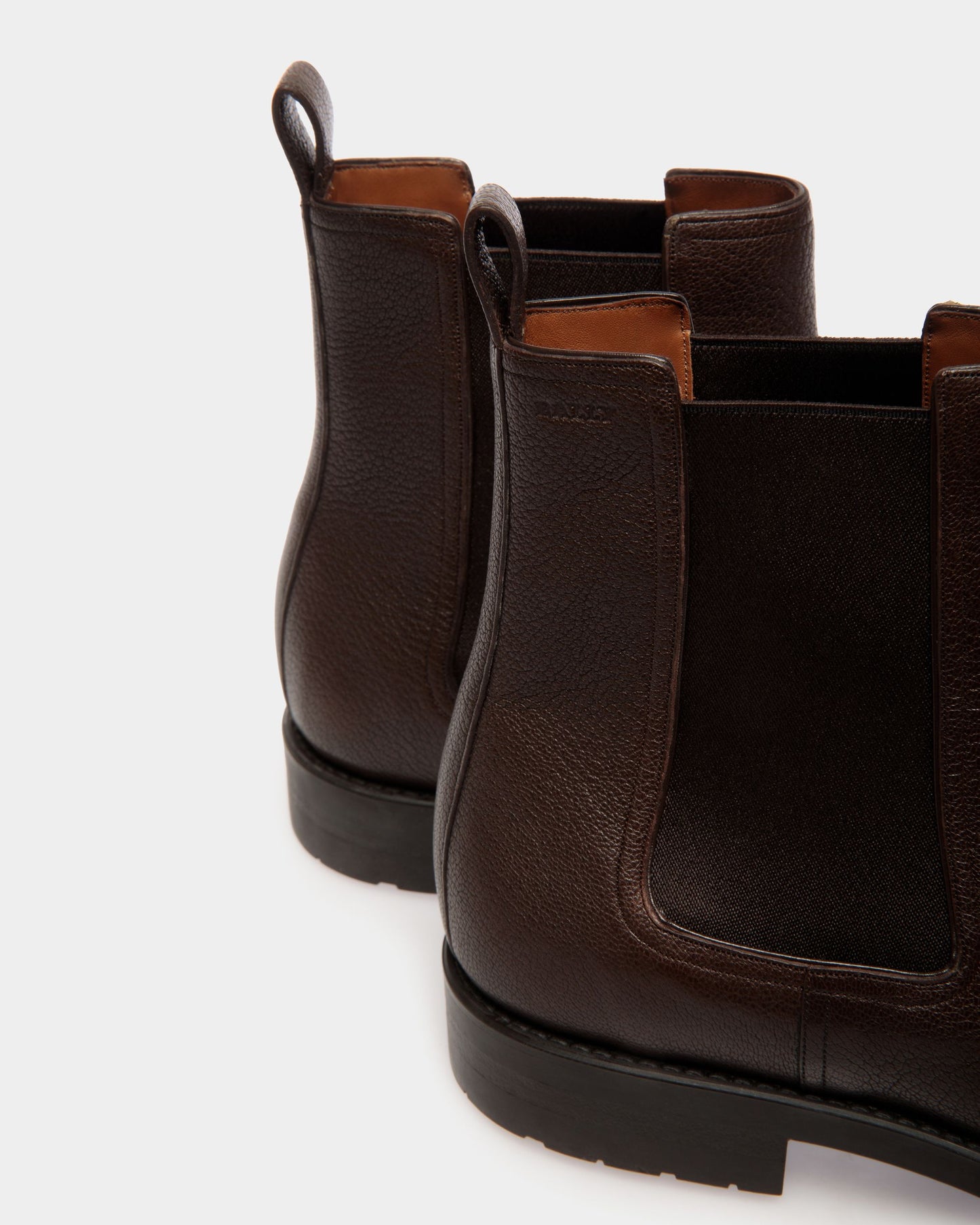 Bootie In Brown Grained Leather
