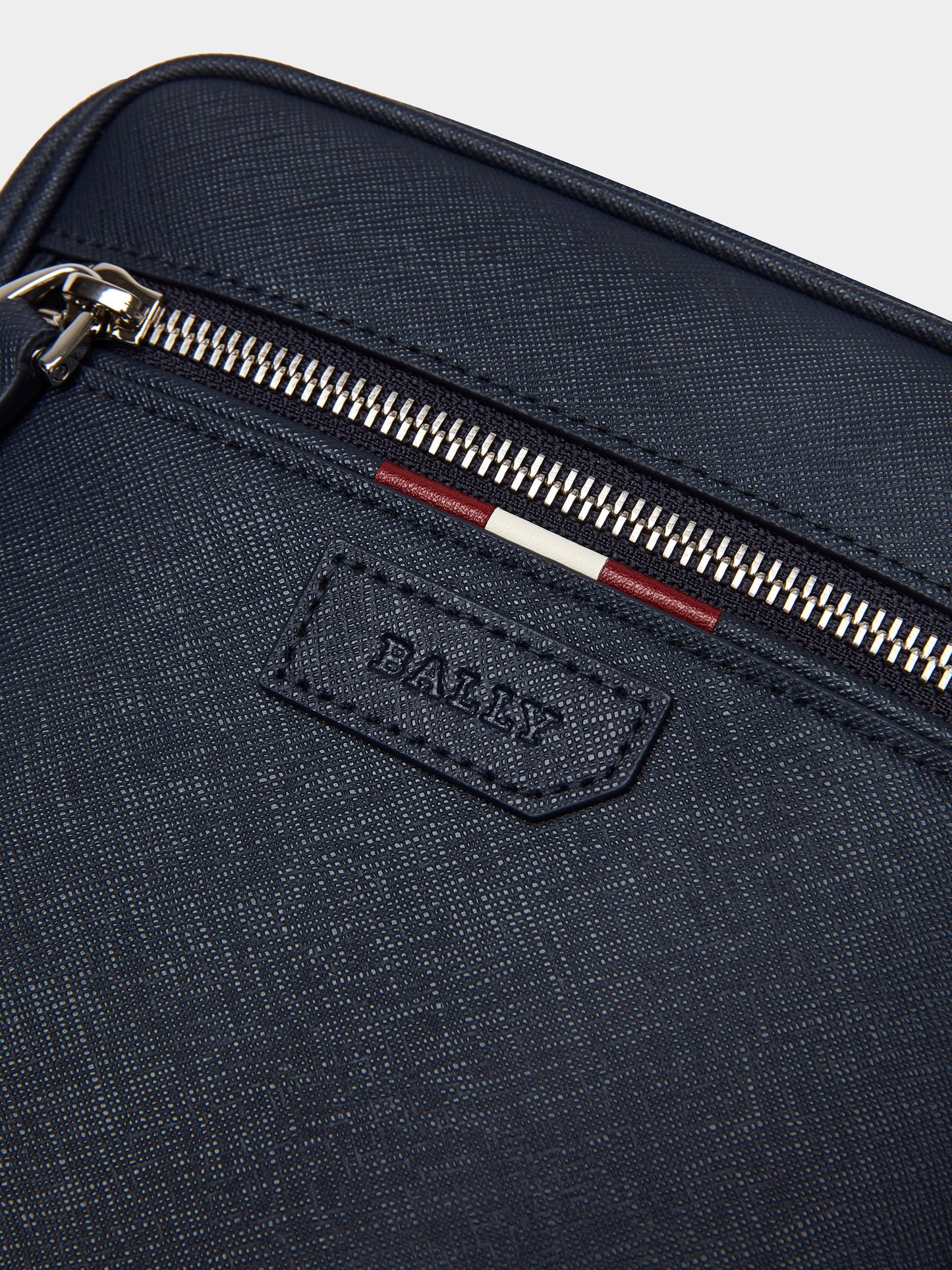 Crossbody Bag in Blue Grained Leather