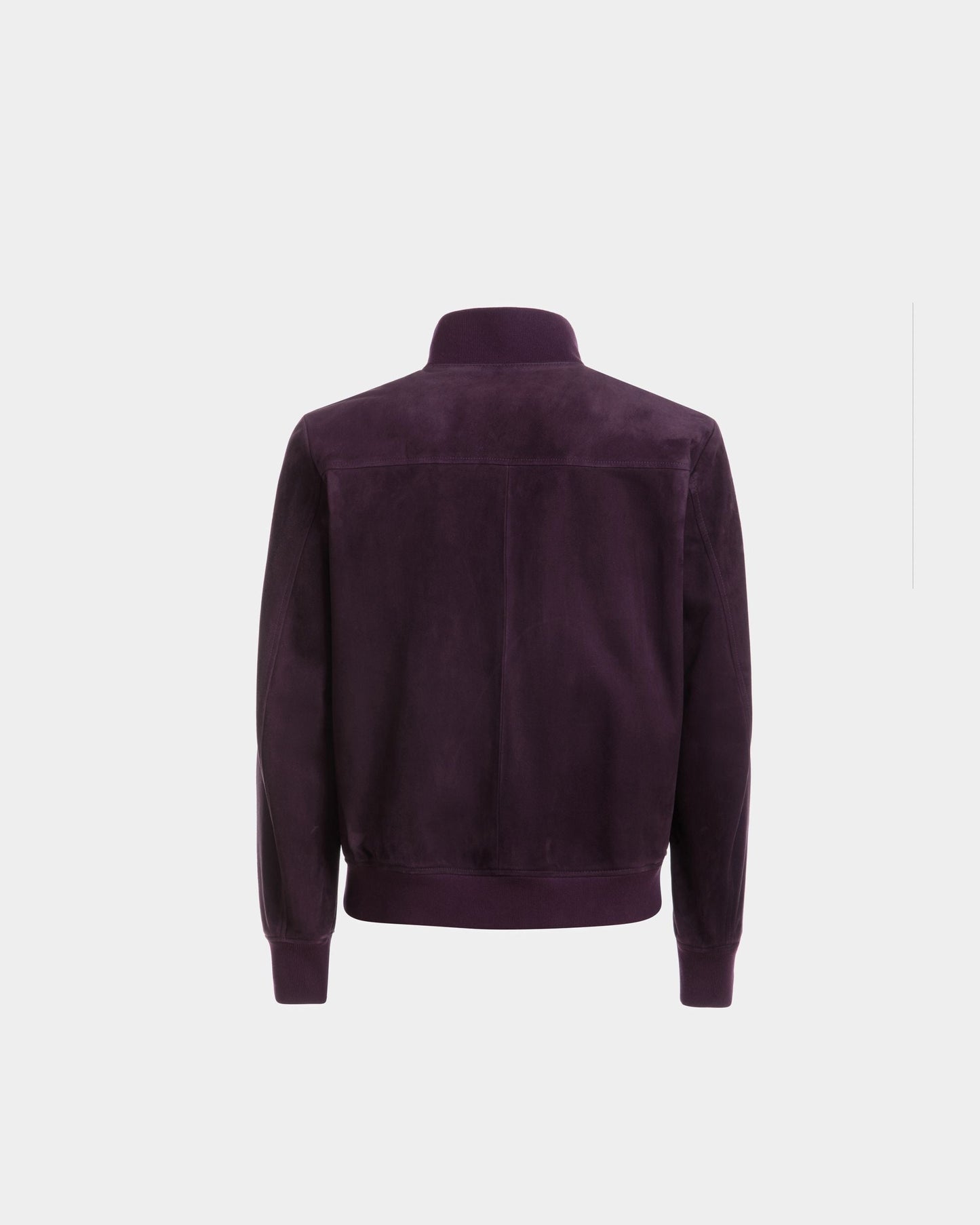 High Neck Bomber Jacket | Men's Outerwear | Orchid Suede | Bally | Still Life Back