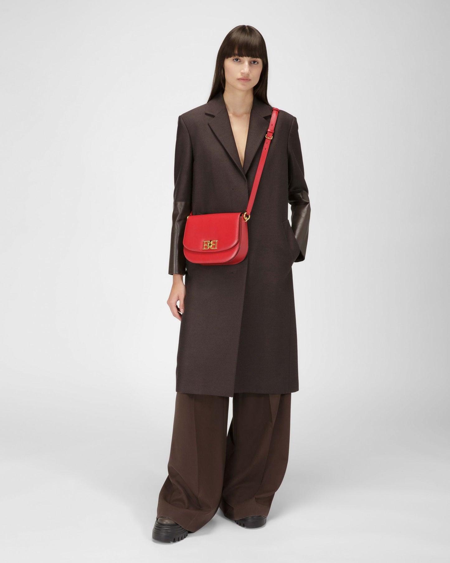 Beckie Leather Cross-Body Bag In Red
