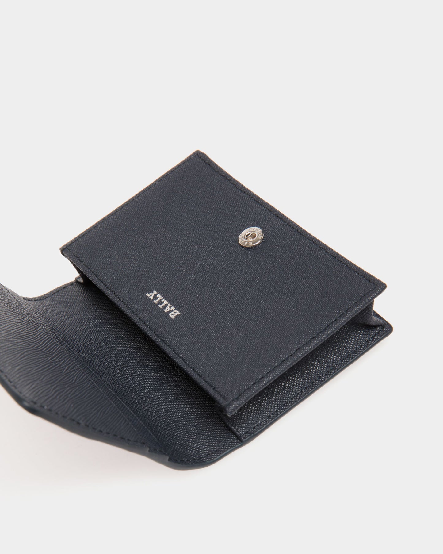 Business Card Holder in Blue Embossed Leather