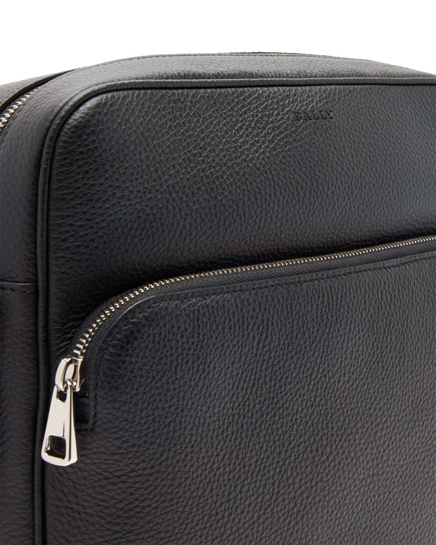Crossbody Bag in Black Grained Leather