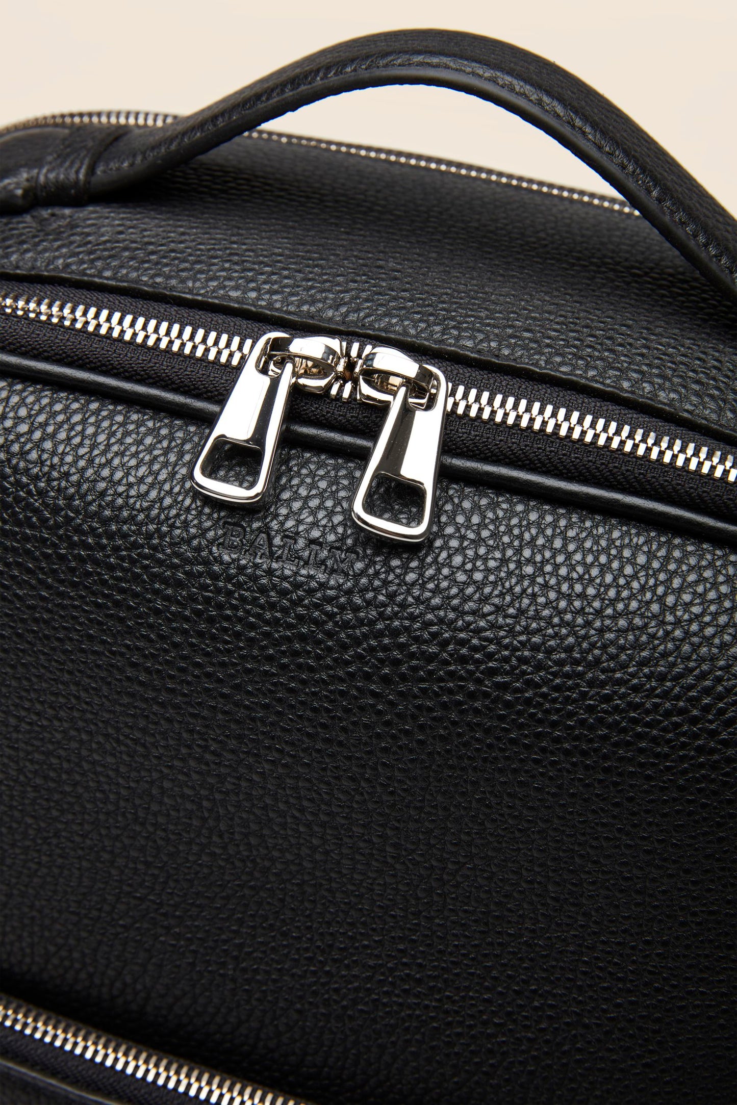 Men's Black Leather Backpack