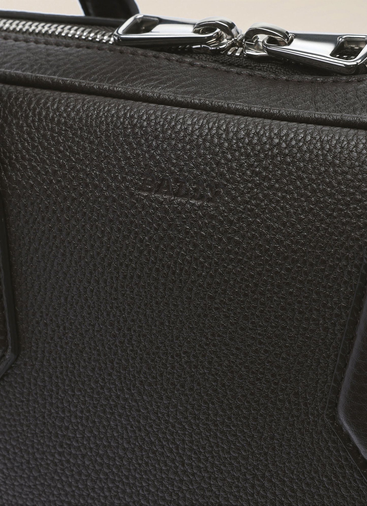 Briefcase In Black Grained Leather
