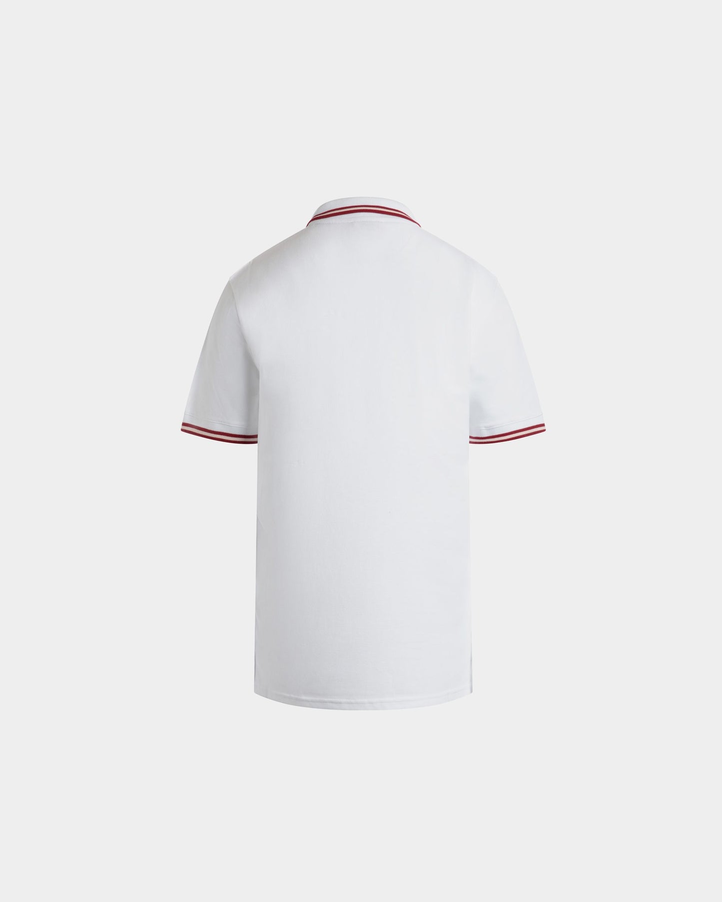 Polo Shirt in White Piqué-Knit Cotton
