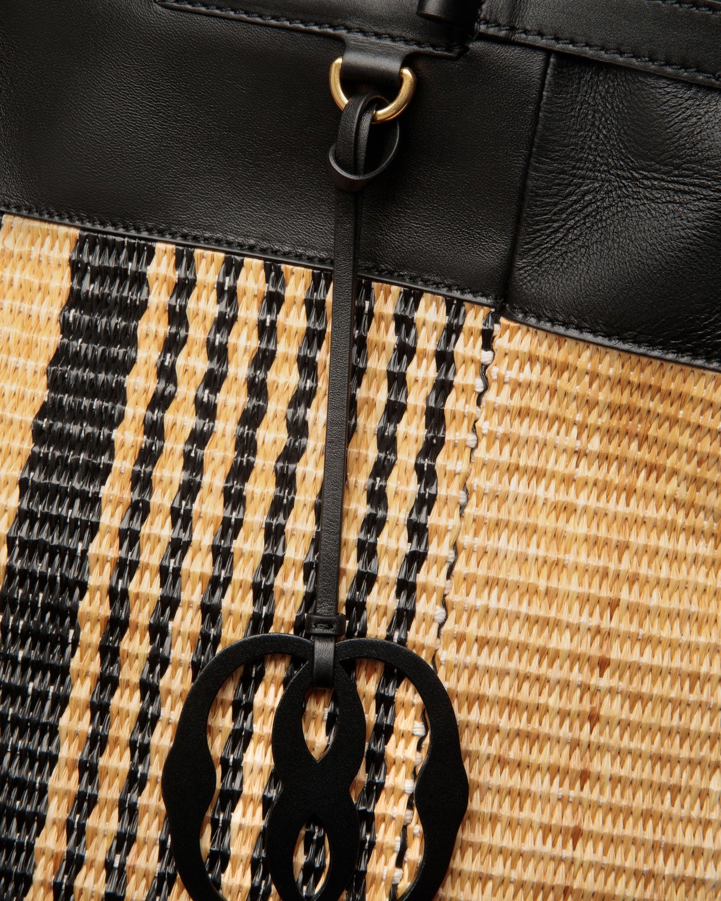 Billboard Tote | Women's Bag | Natural And Black Fabric | Bally | Still Life Detail