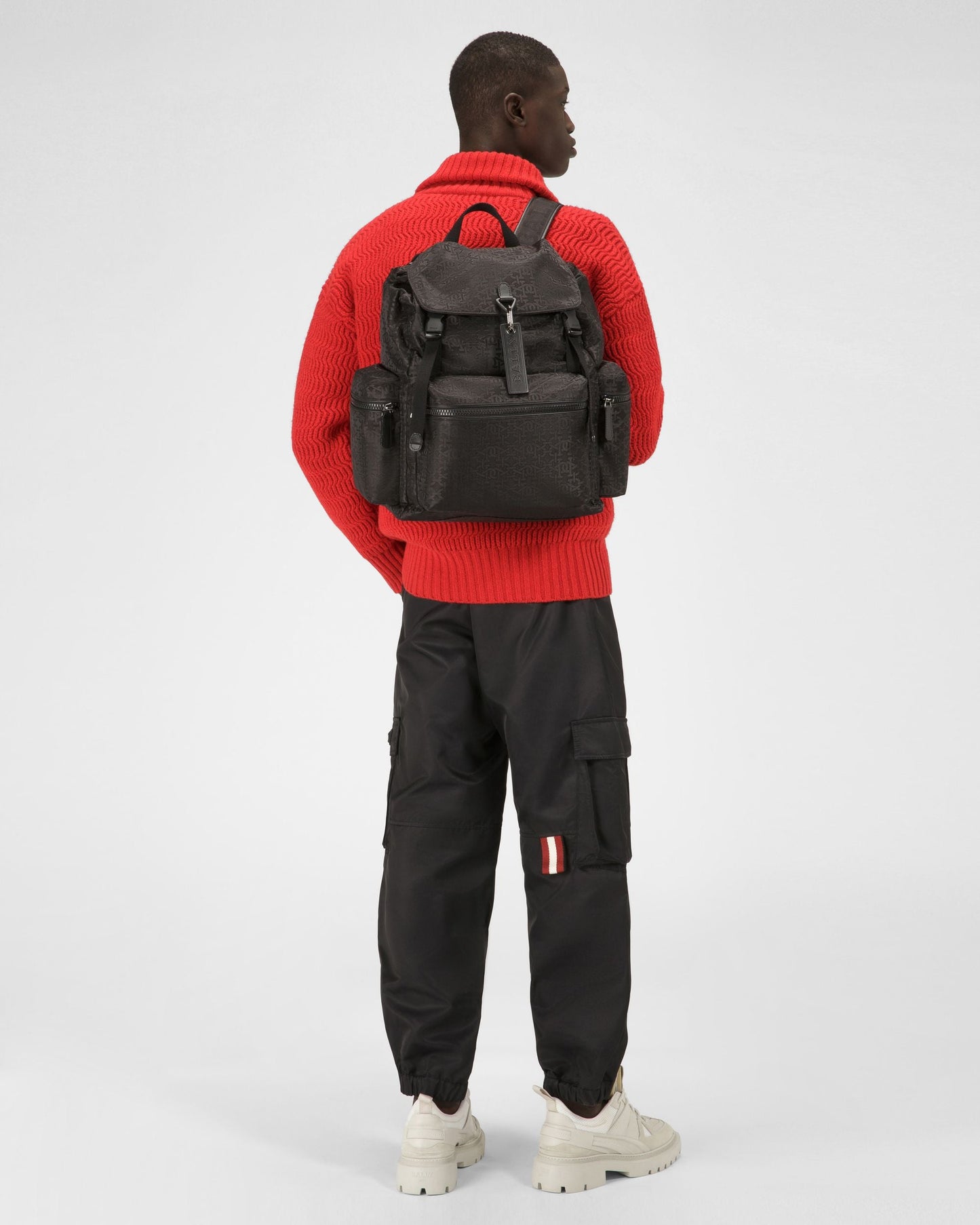 Crew Nylon Jacquard Backpack In Black