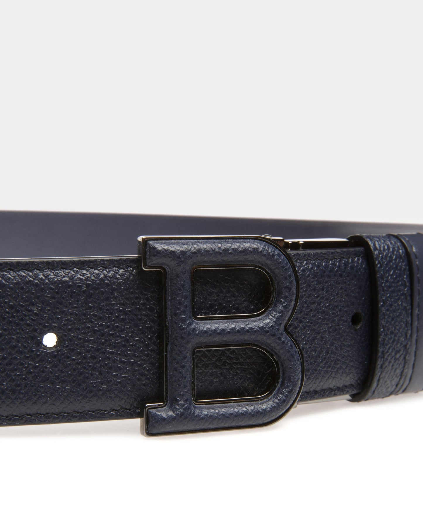 B Leather 35mm Belt In Navy