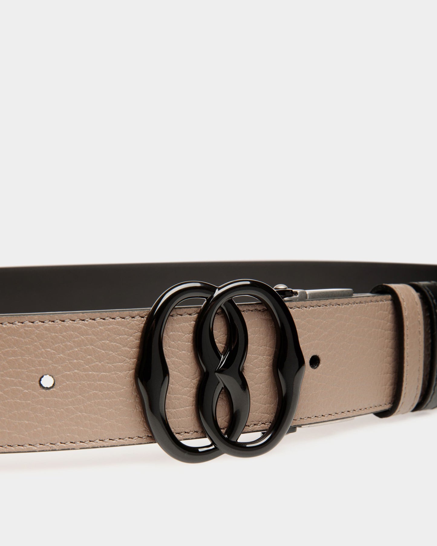 Emblem 35mm Reversible And Adjustable Belt in Taupe And Black Leather