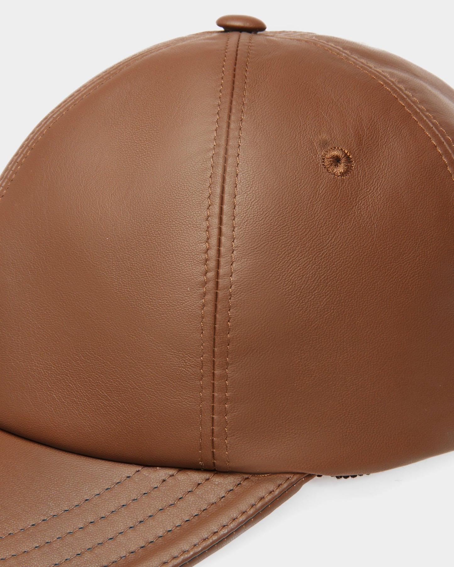 Baseball Cap In Brown Leather