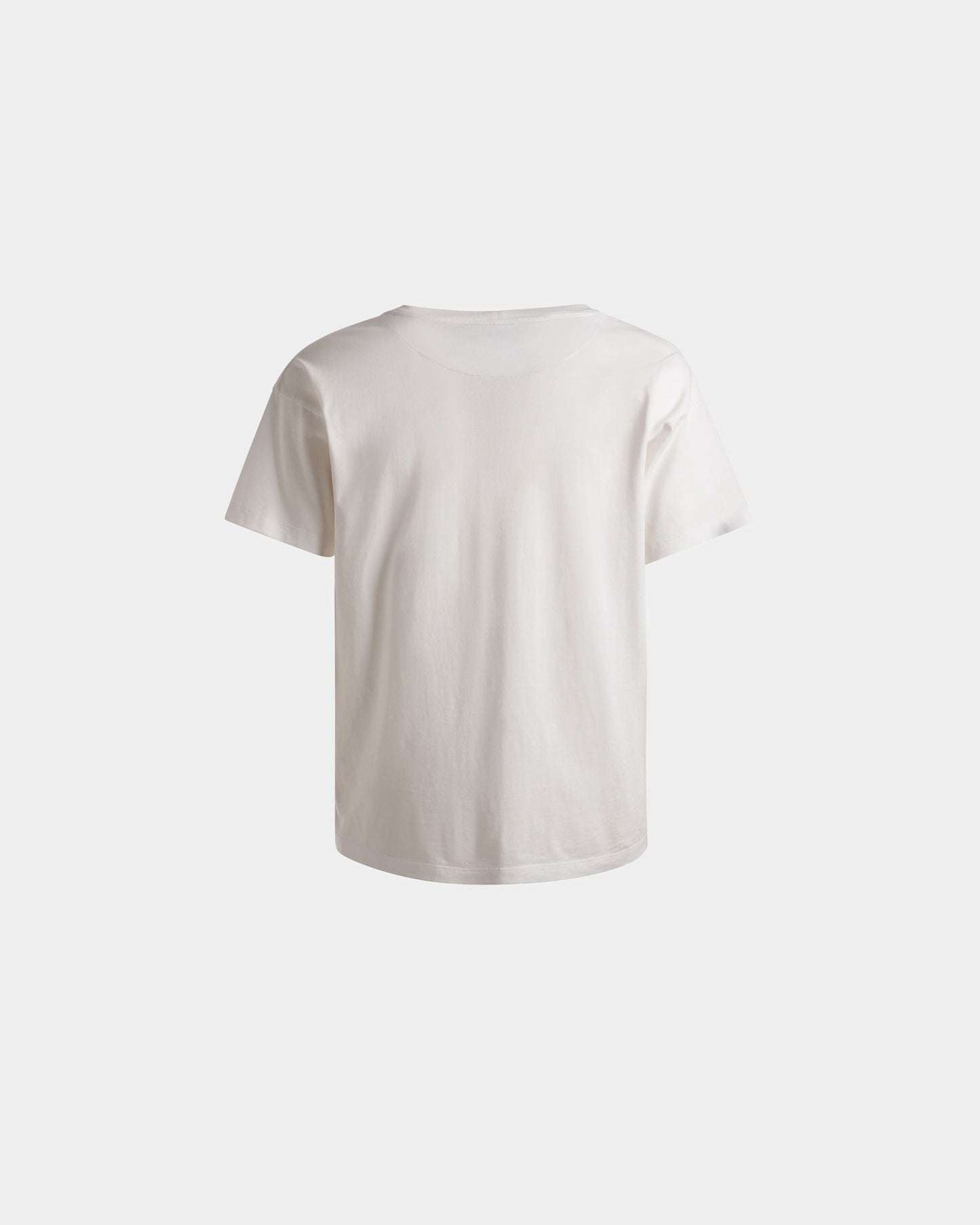 Train Print T-Shirt | Men's T-Shirt | White Cotton | Bally | Still Life Back