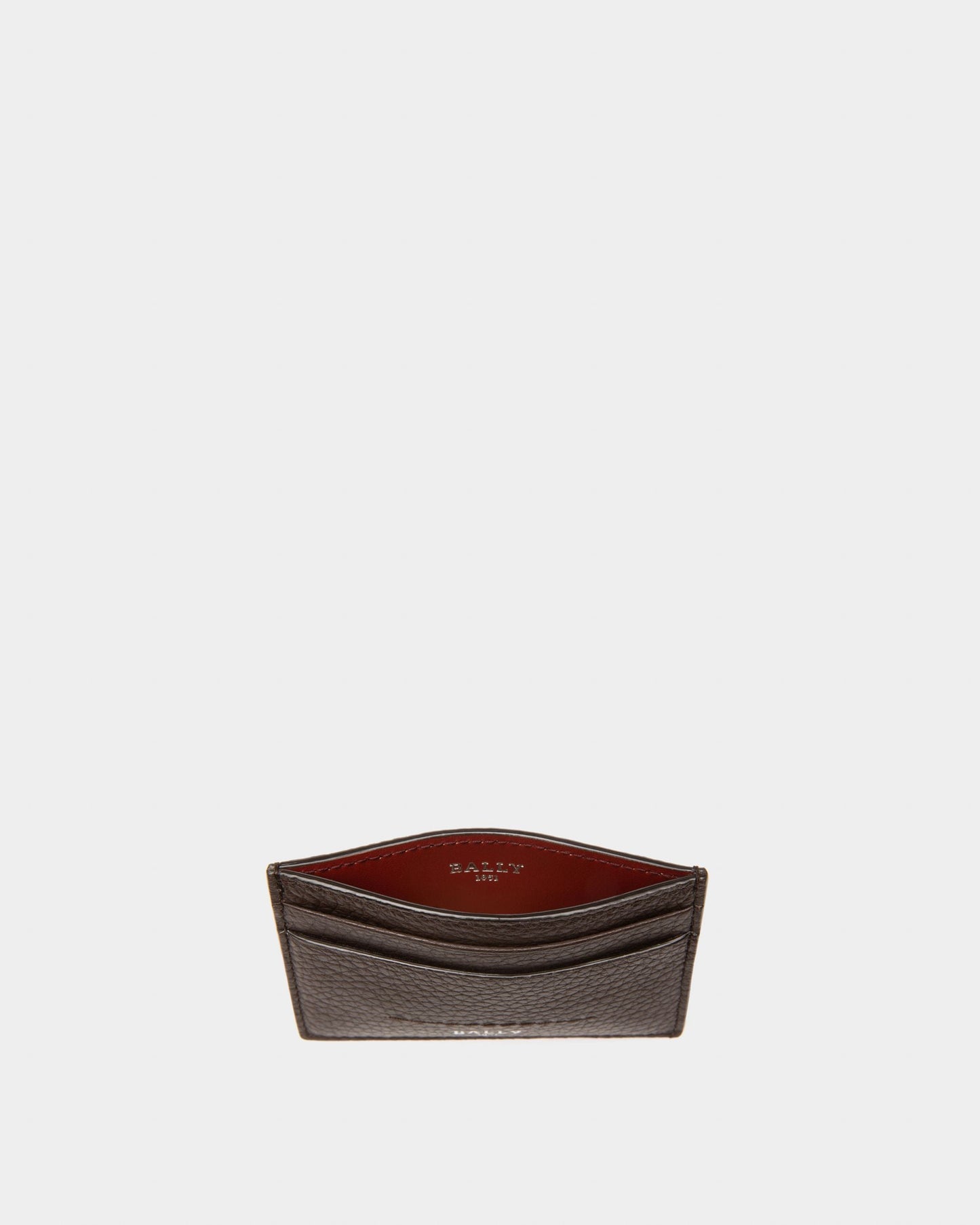 Schar Leather Card Holder In Ebony Brown