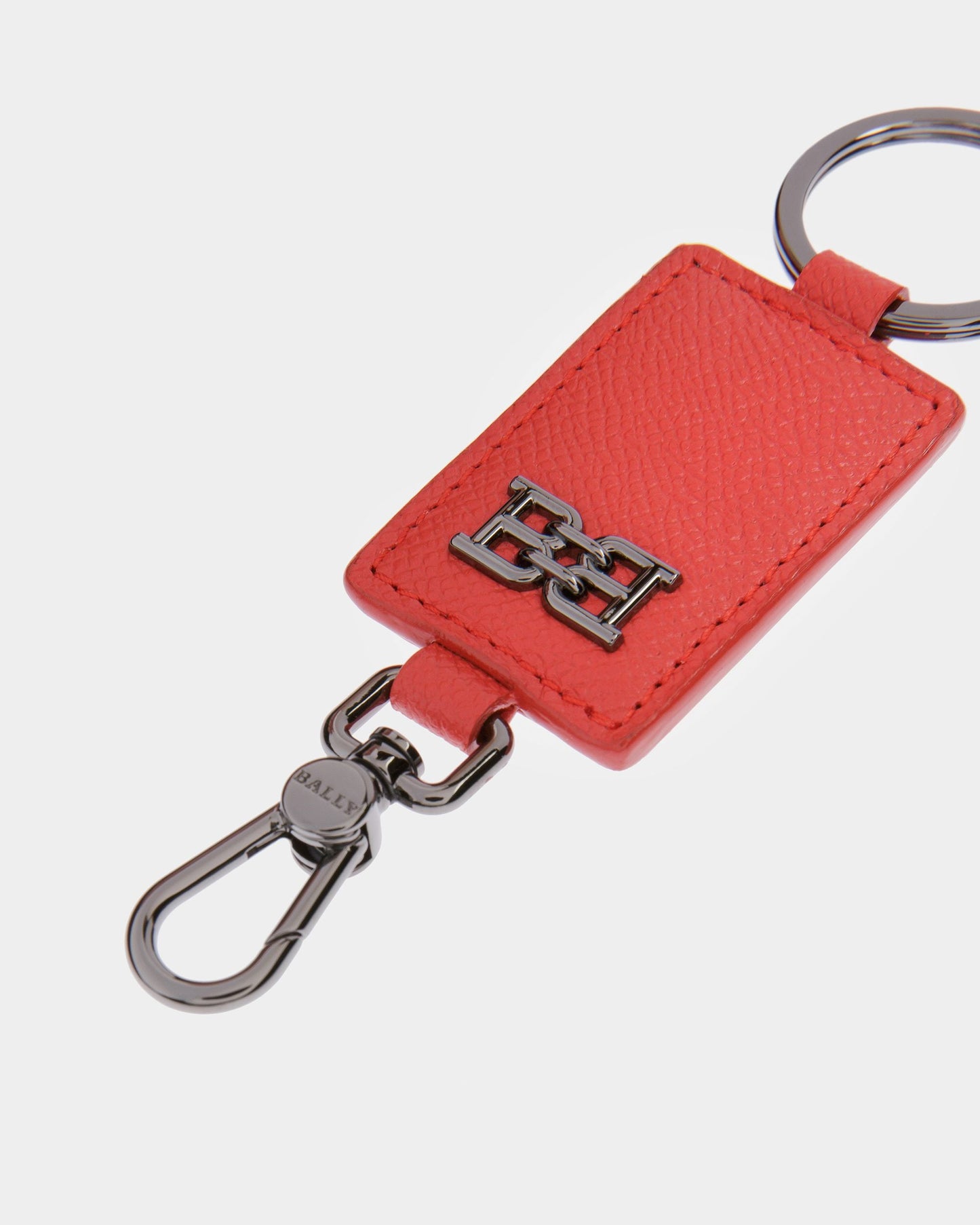 Bhary B-Chain Detail Leather Key Holder In Orange