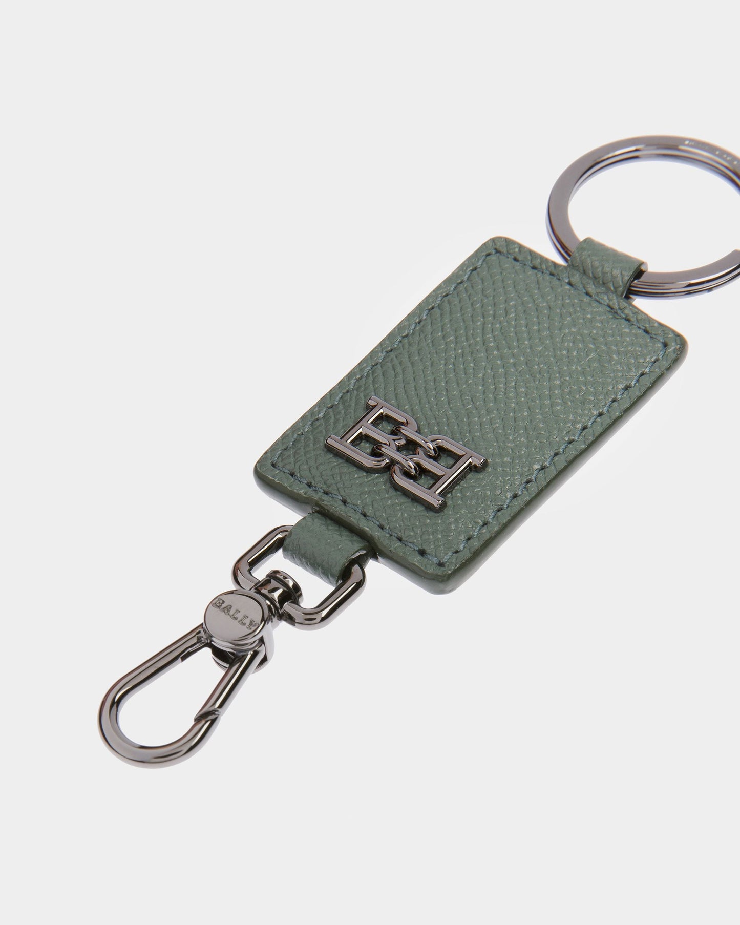 Bhary B-Chain Detail Leather Key Holder In Sage