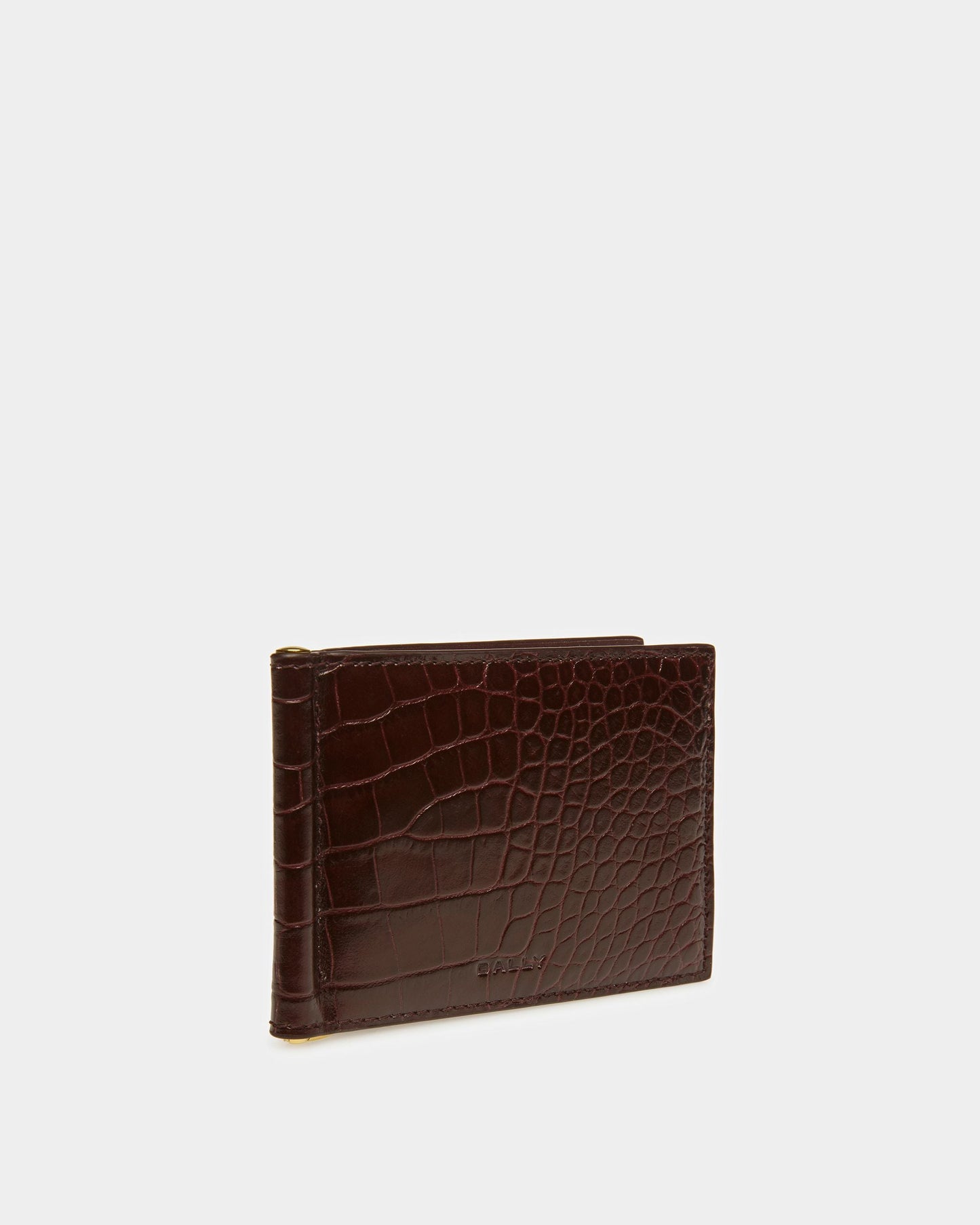 Bifold Clip Wallet In Crocodile Embossed