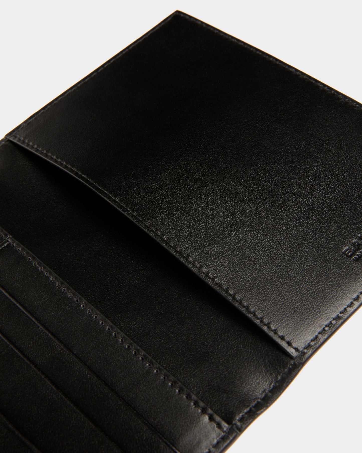 Banque Passport Case | Men's Passport Case | Black Leather | Bally | Still Life Detail