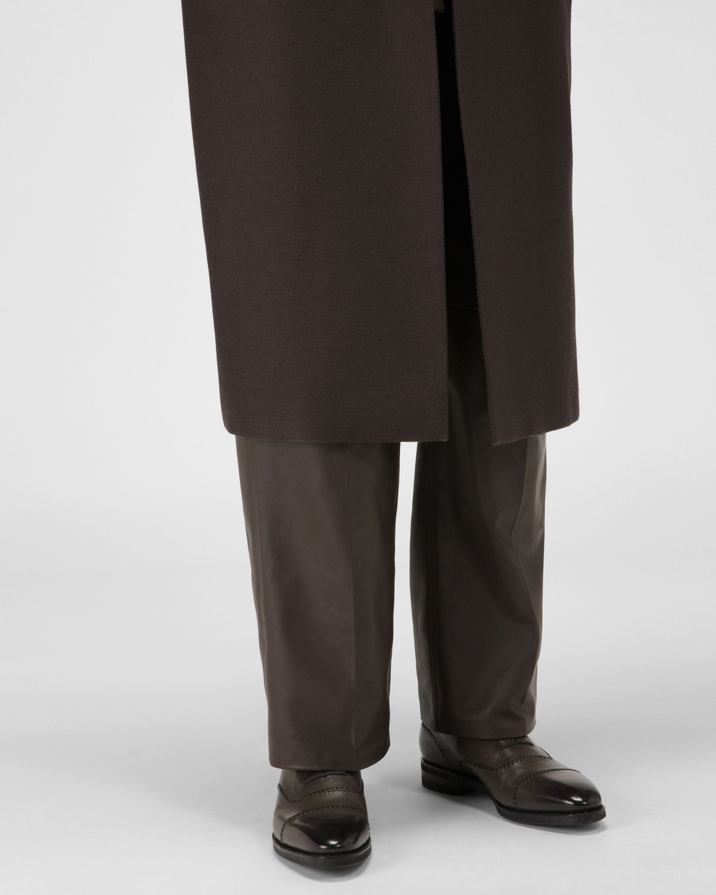 Scleyr Leather Oxfords In Army Green