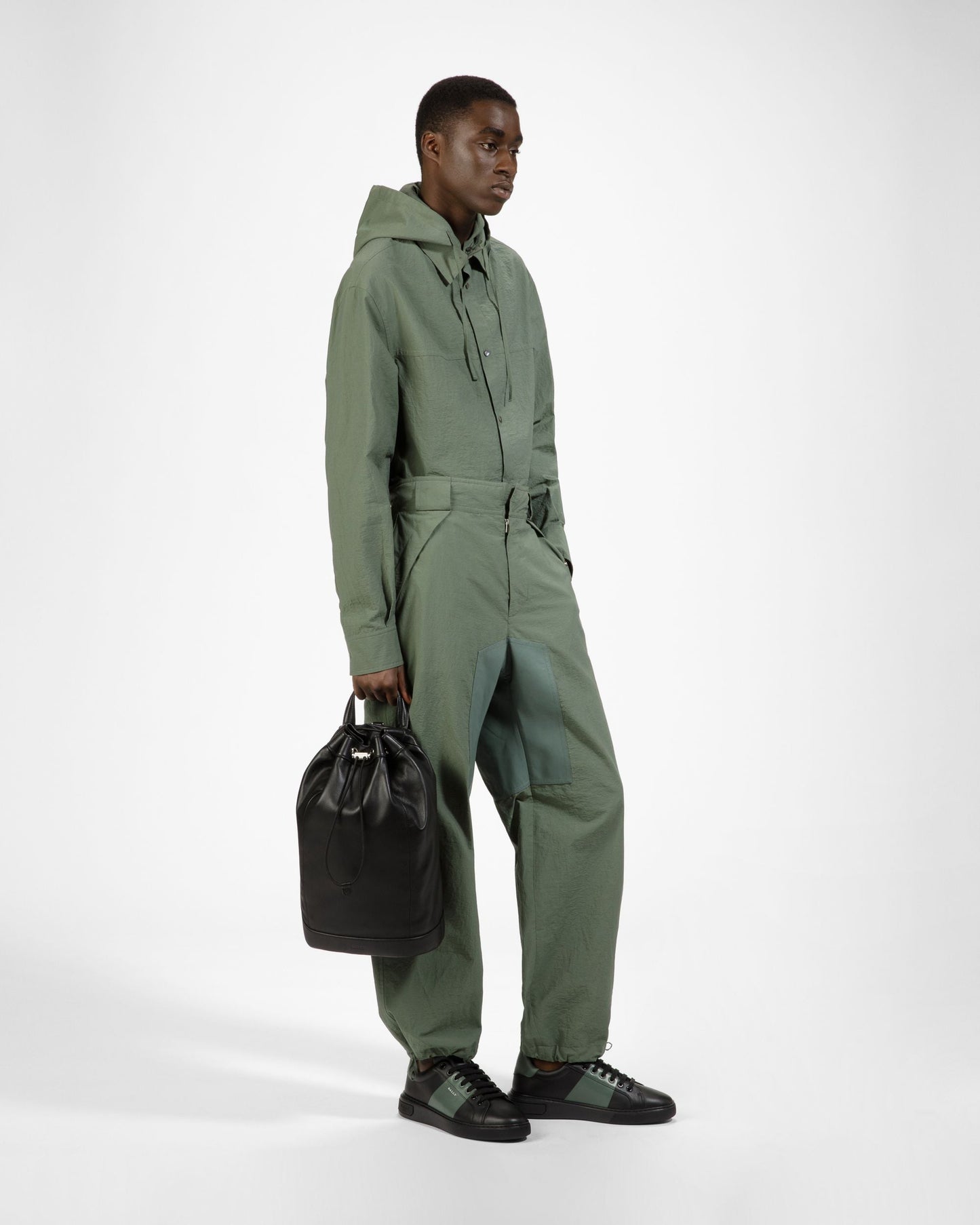 Mitty Leather Sneakers In Black & Green