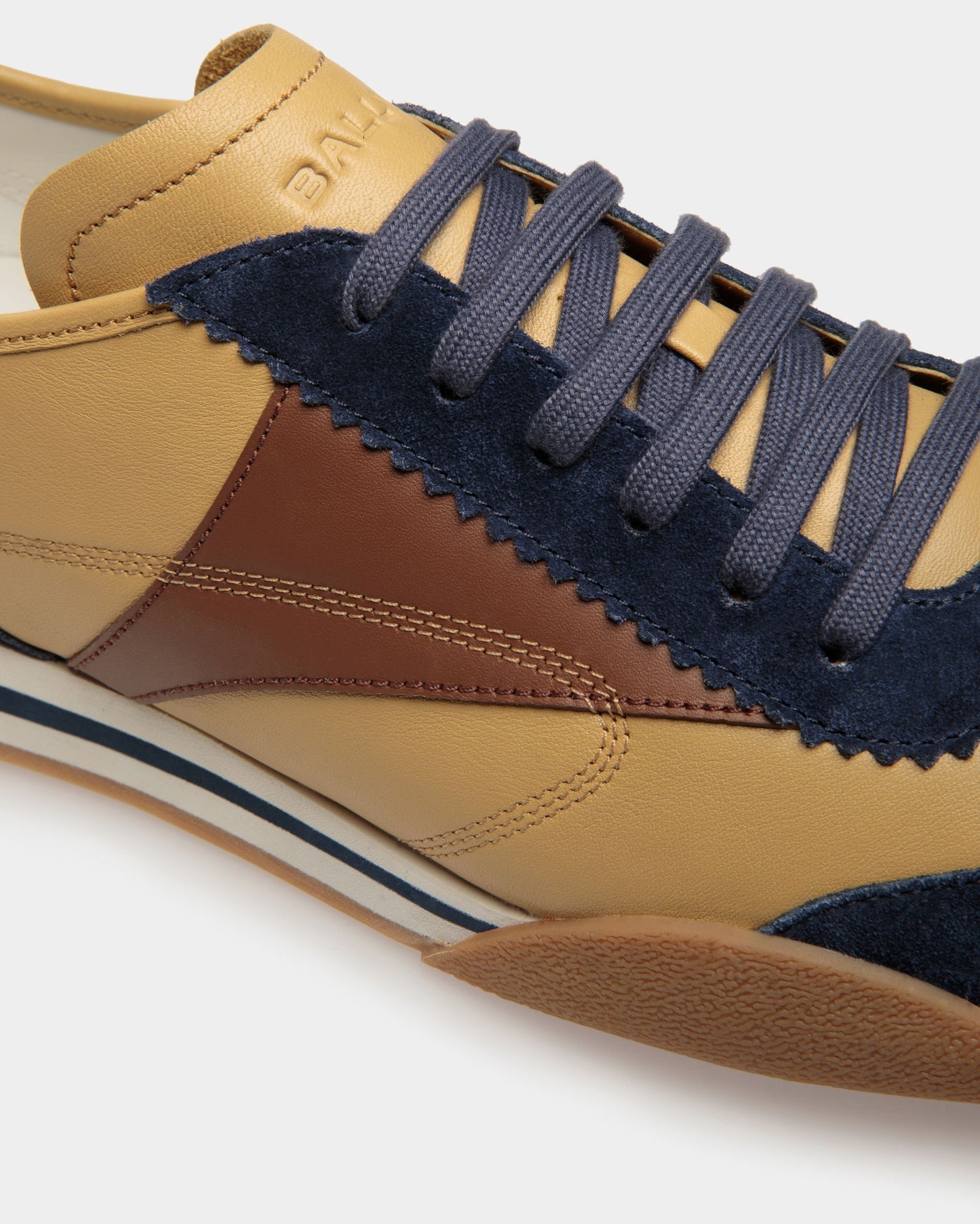 Sonney | Men's Sneakers | Marine And Brown Leather | Bally | Still Life Detail