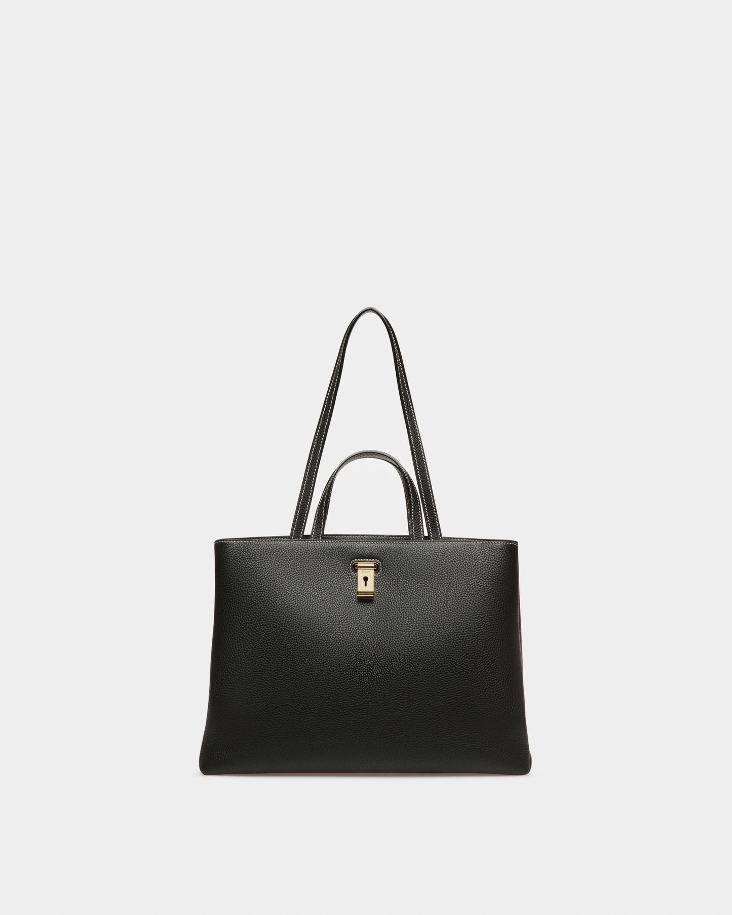 Lock Me Tote Bag In Black Leather
