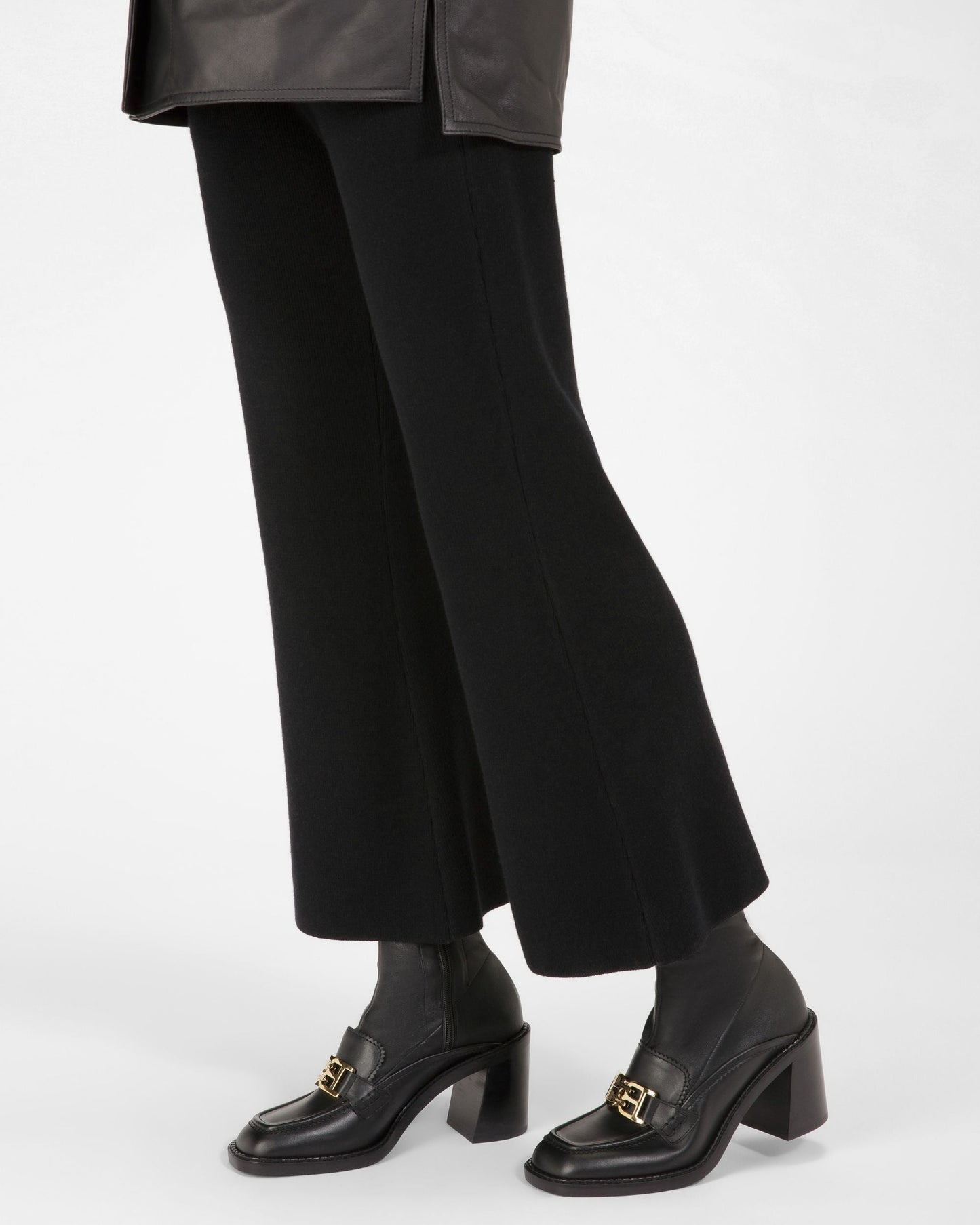 Enzy Leather Booties In Black