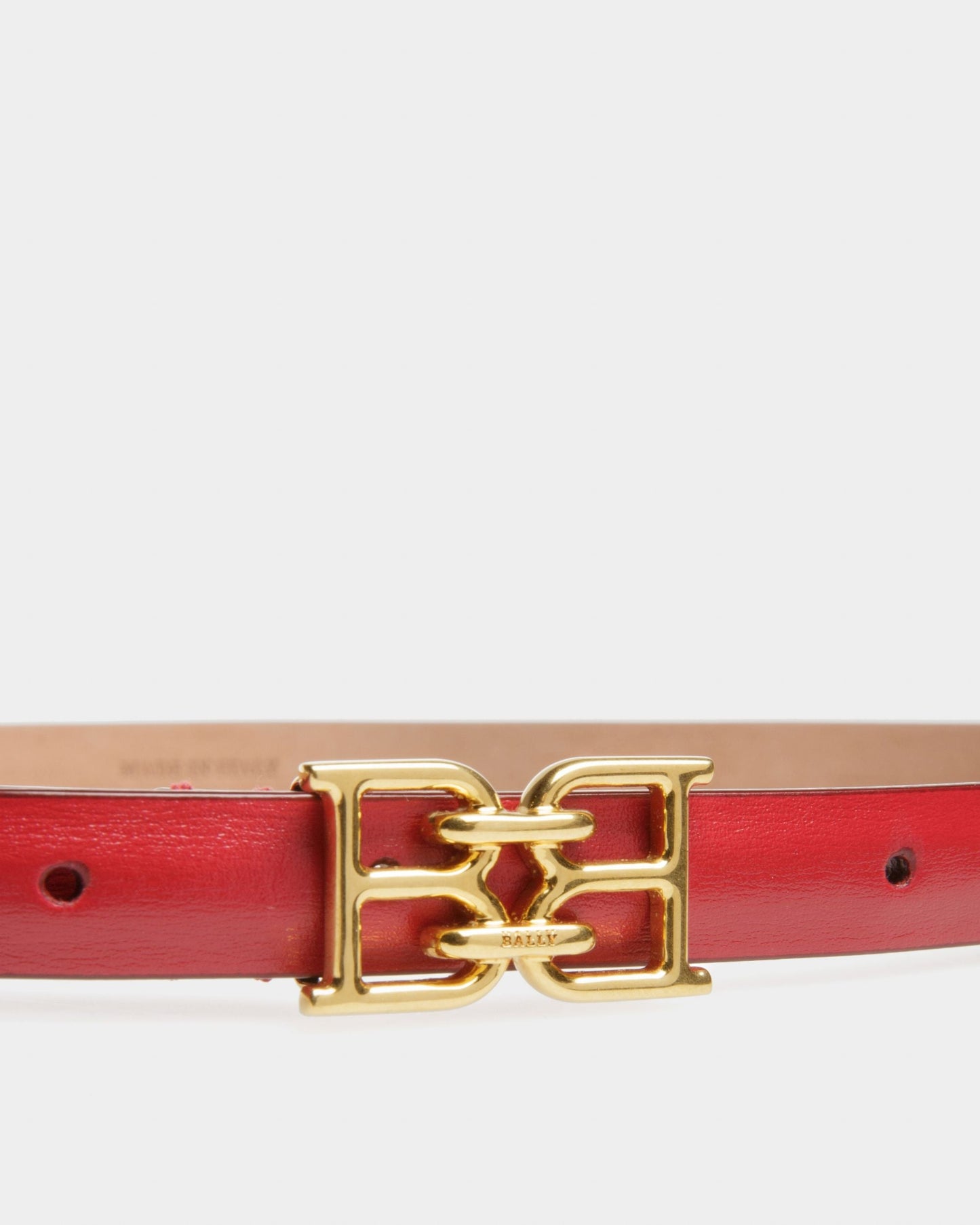 B-Chain Leather 15Mm Belt In Red