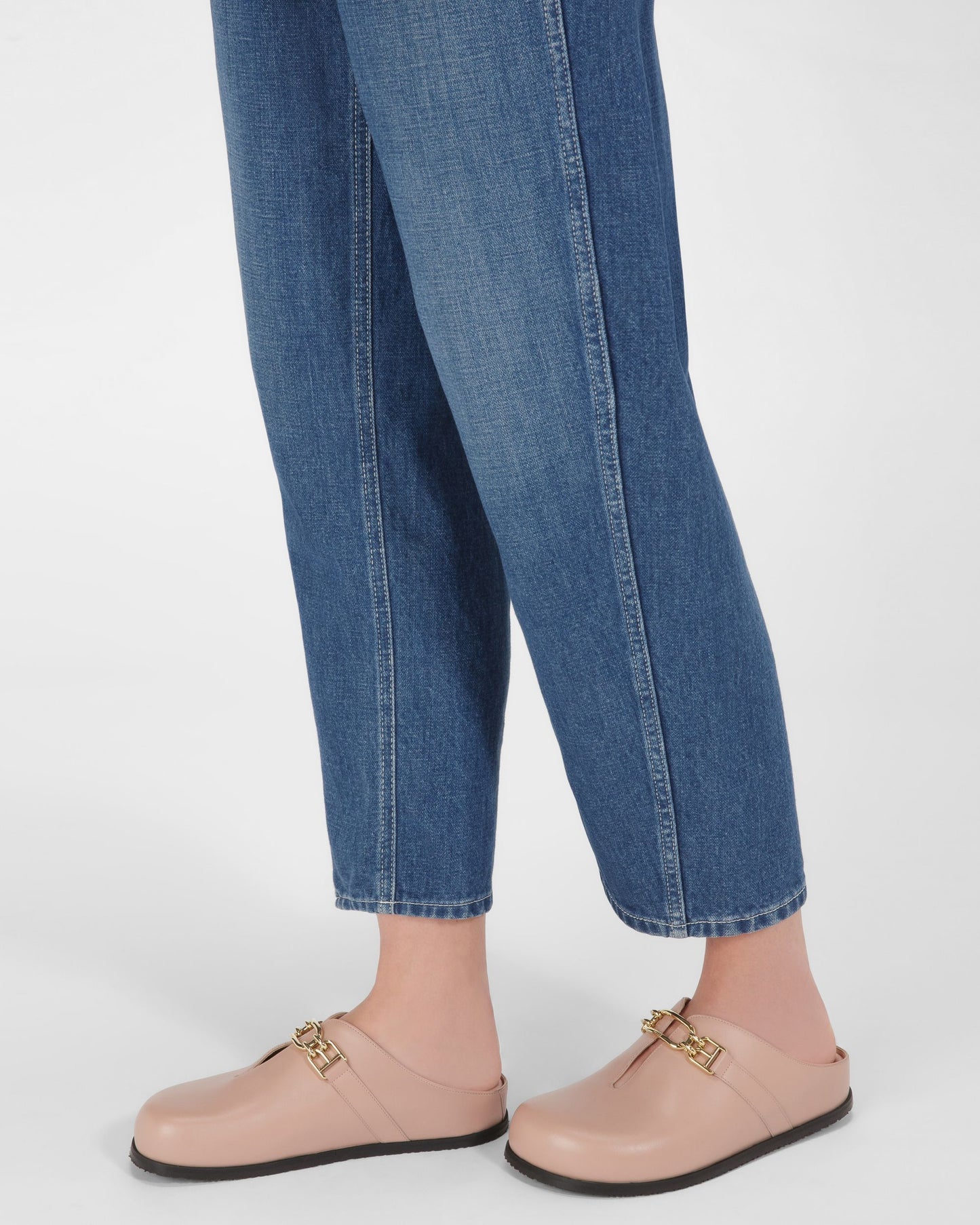 Francine Leather Slippers In Pink
