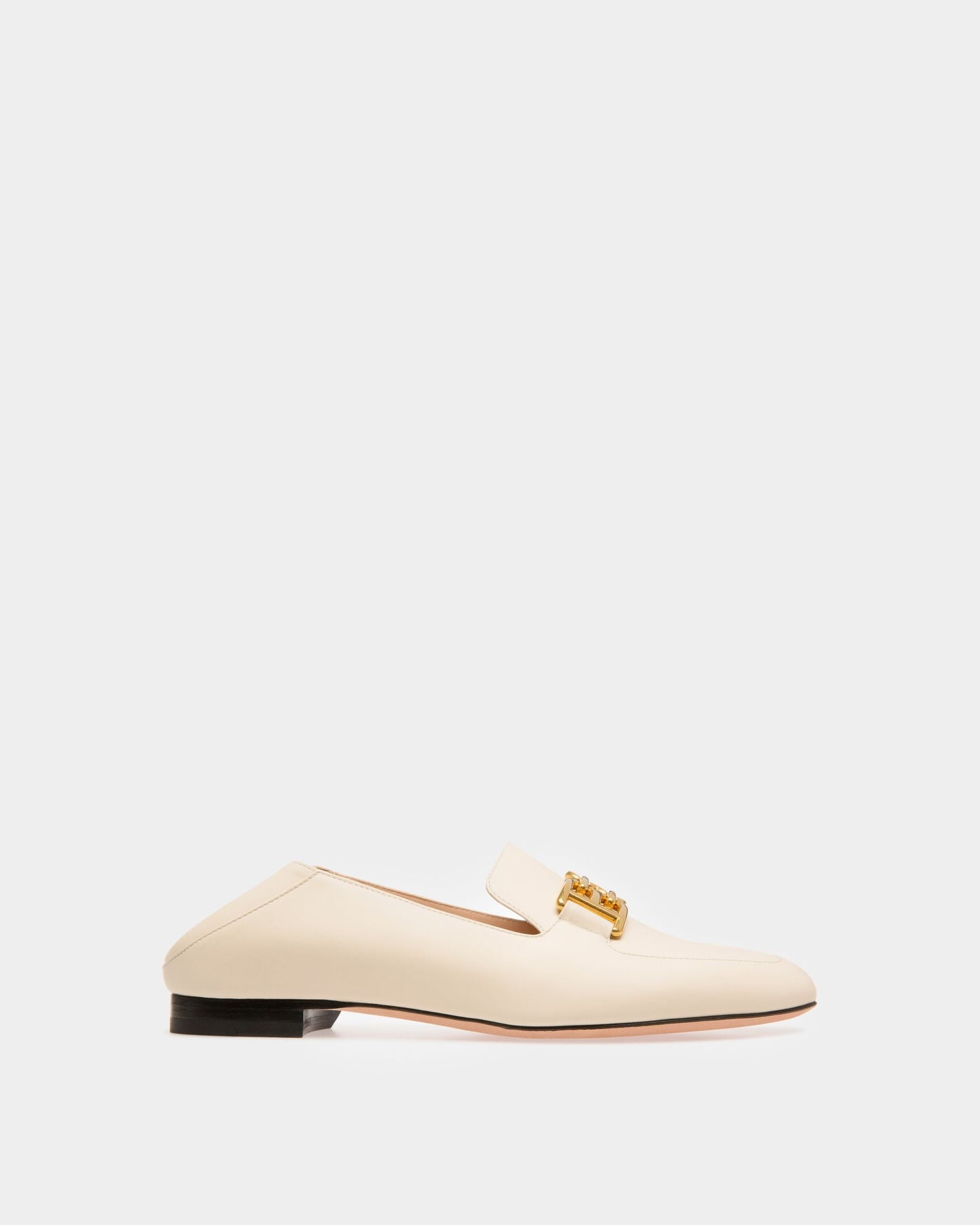 Ellah Flat Leather Loafers In Bone