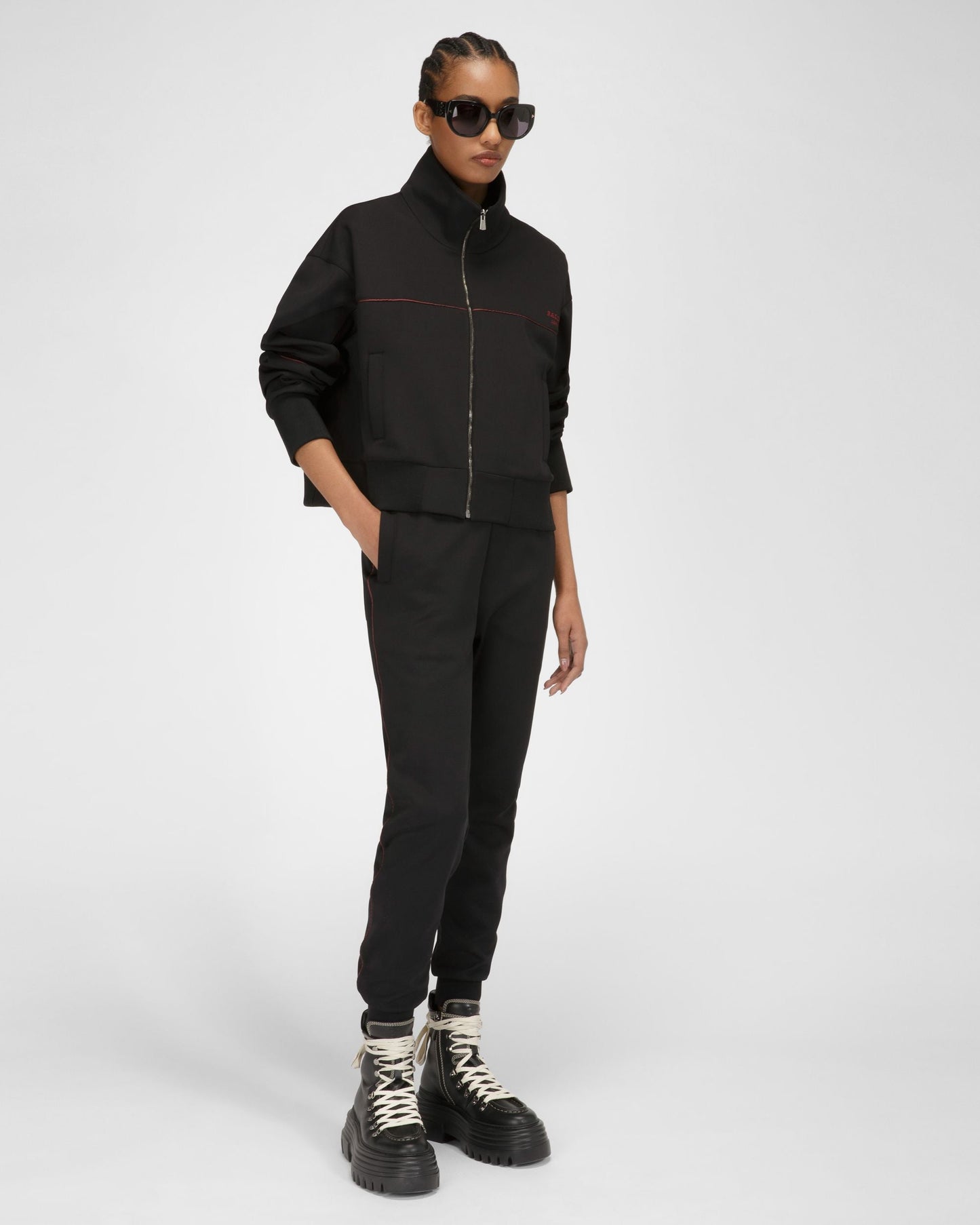 Polyester Mix Sweatpants In Black