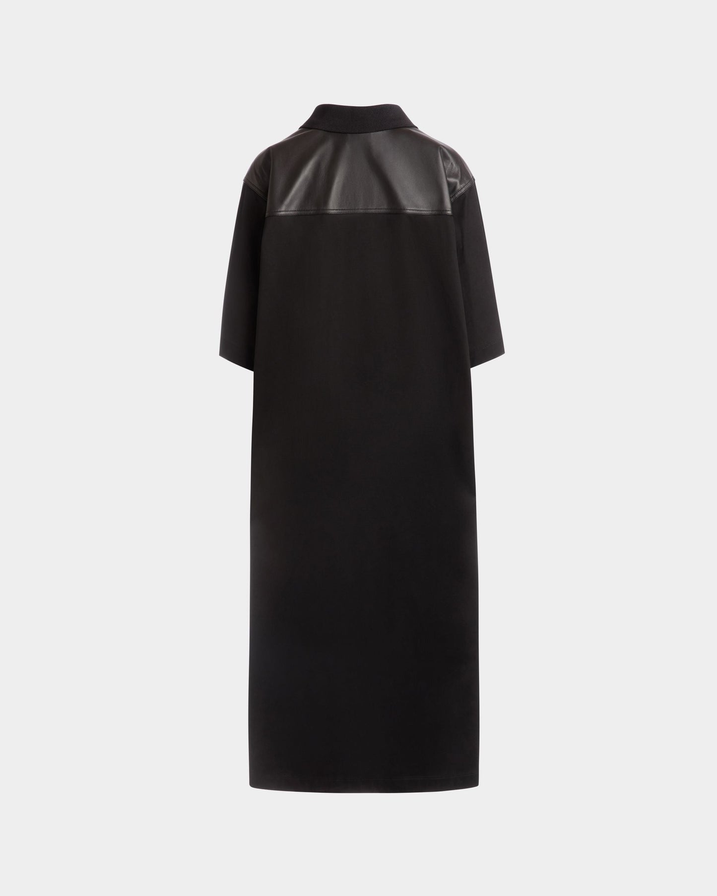 Shirt Dress in Black Cotton