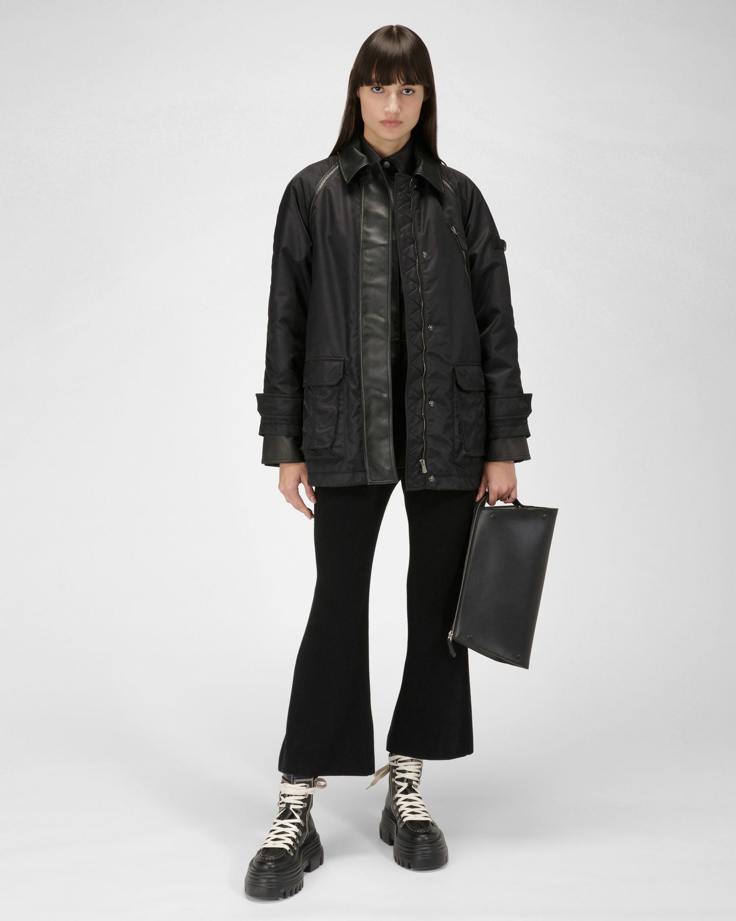 Wool And Silk Trousers In Black