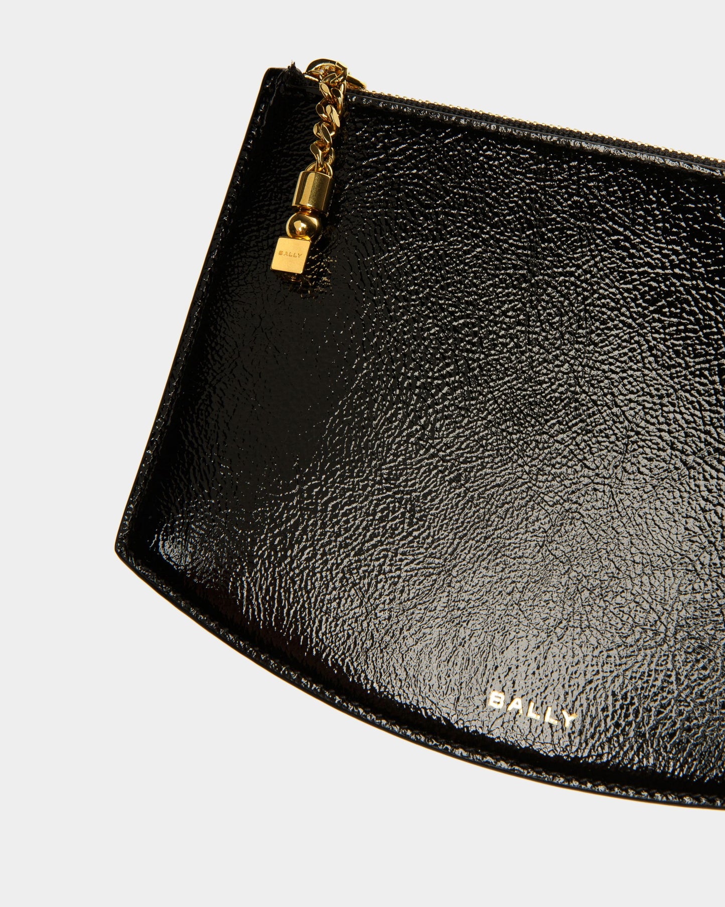 Small Block Pouch | Women's Accessories | Black Leather | Bally | Still Life Detail