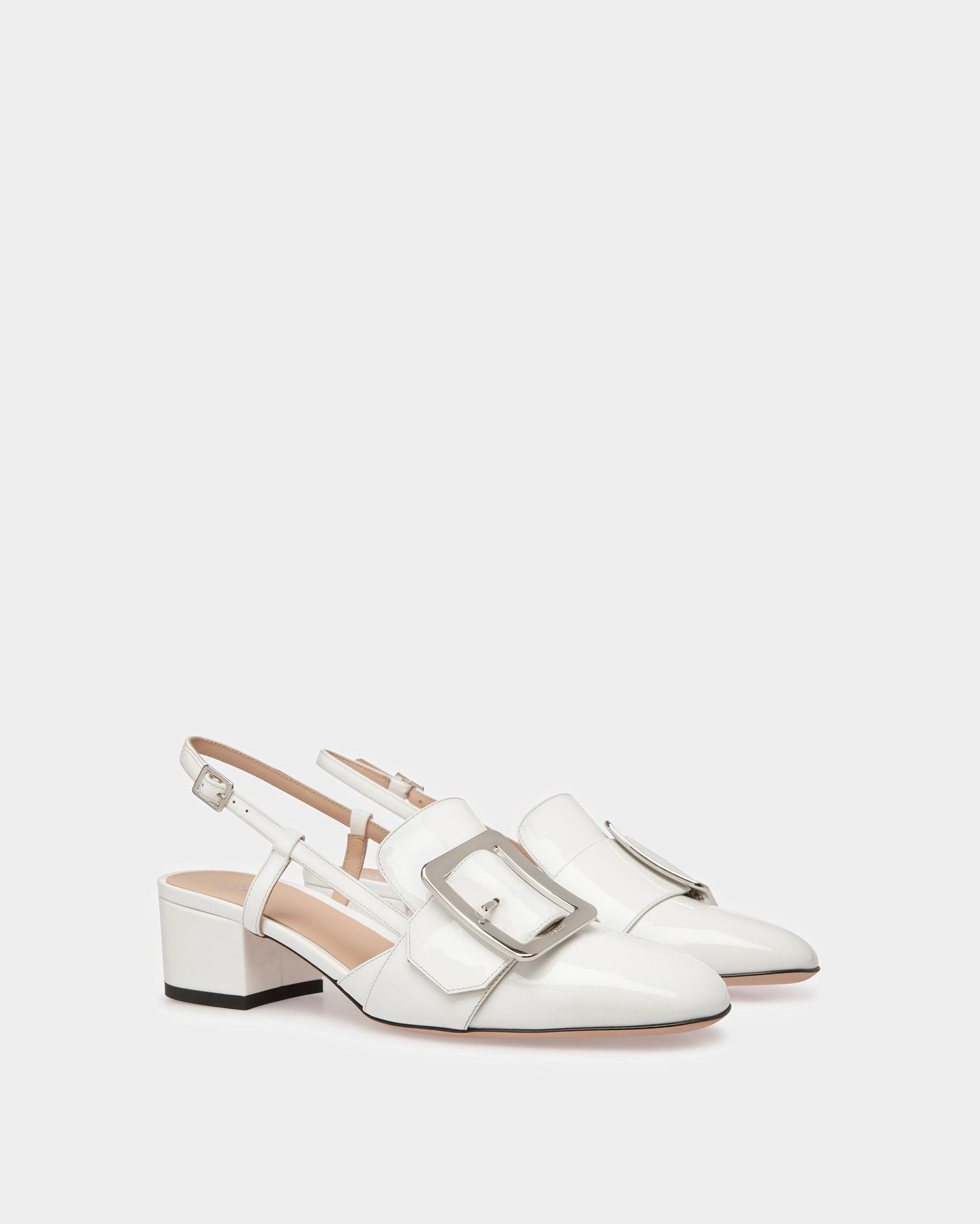 Jasmine Leather Slingback Pumps In White