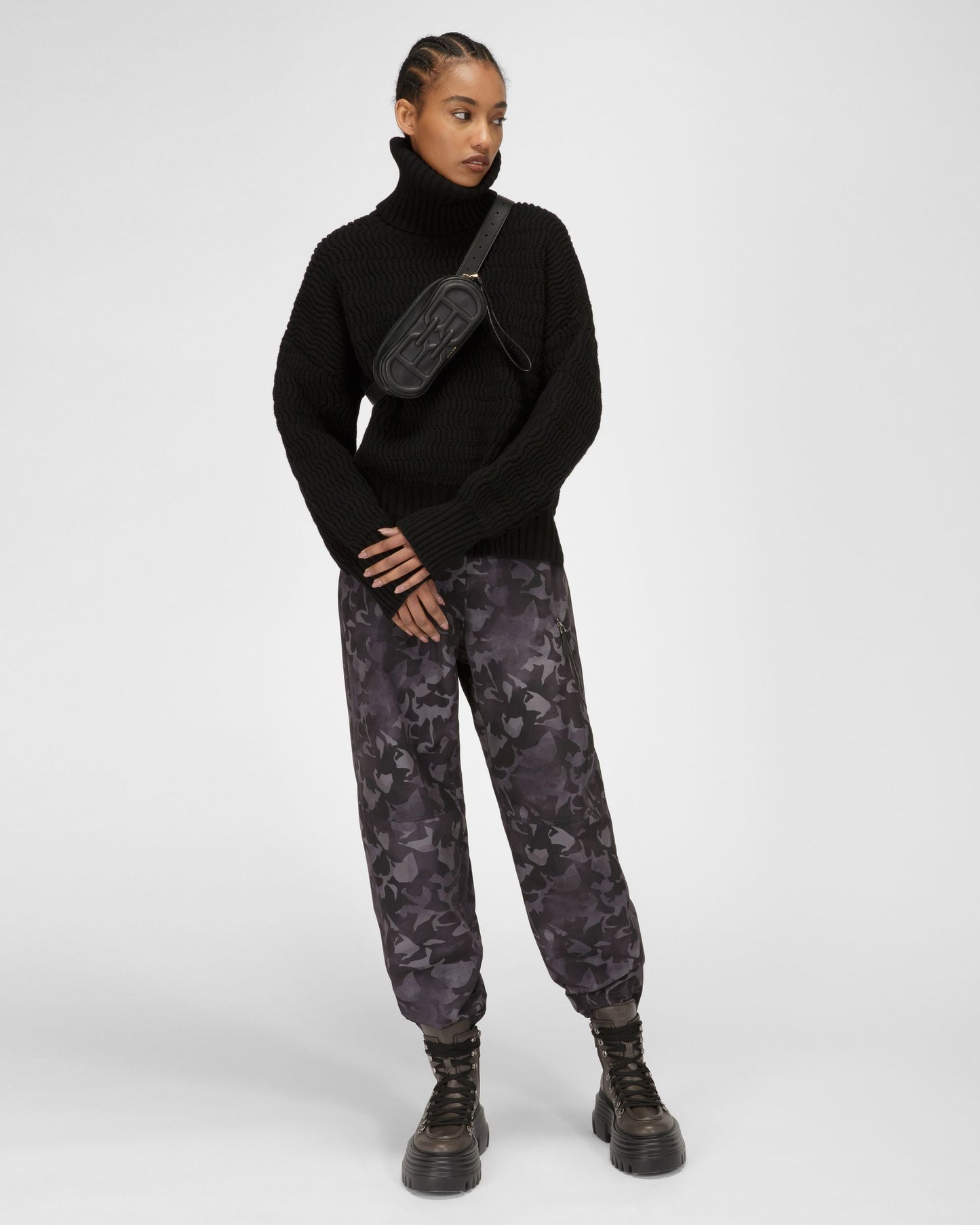 Recycled Nylon Trousers In Black