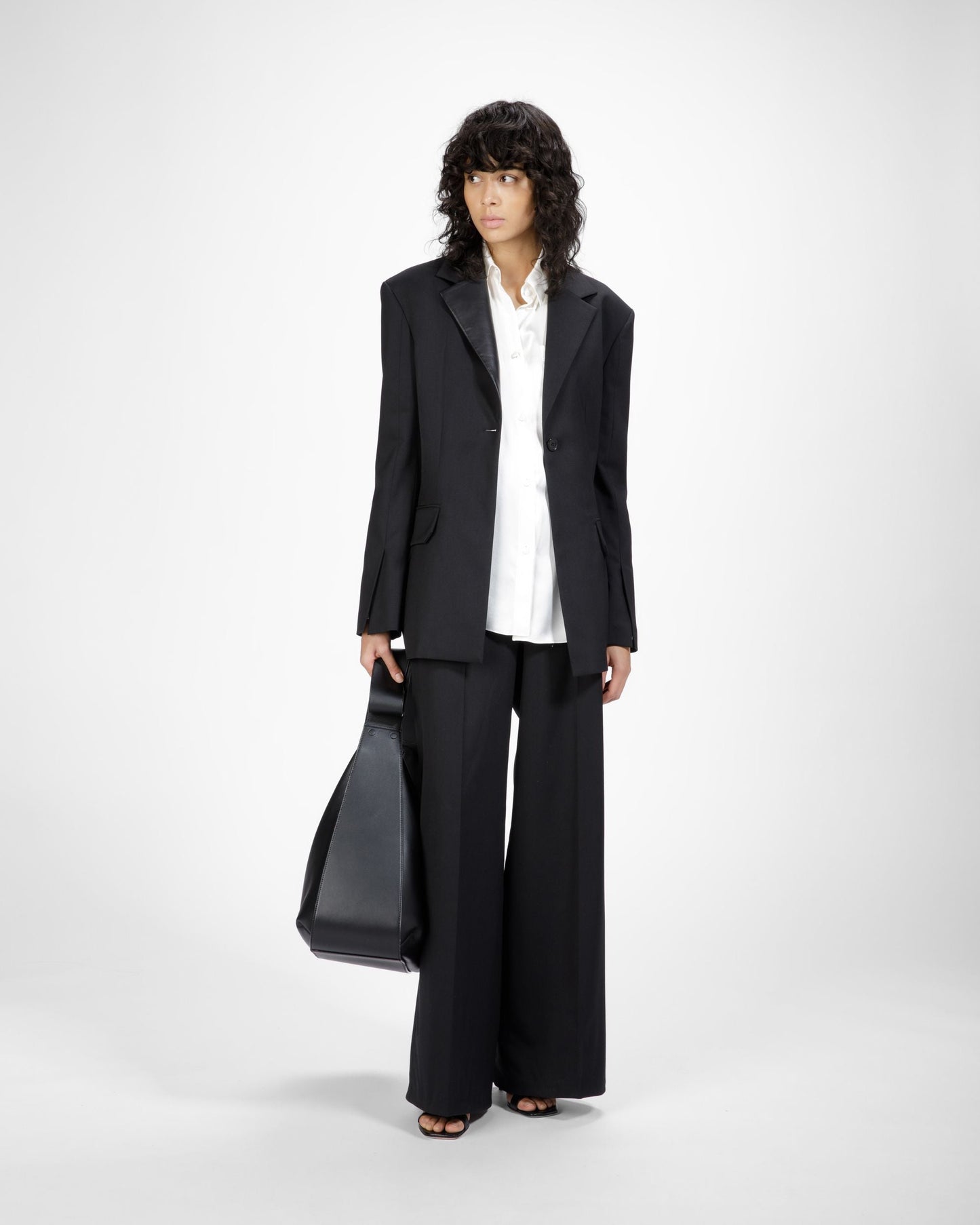 Wool Mix Trousers In Black