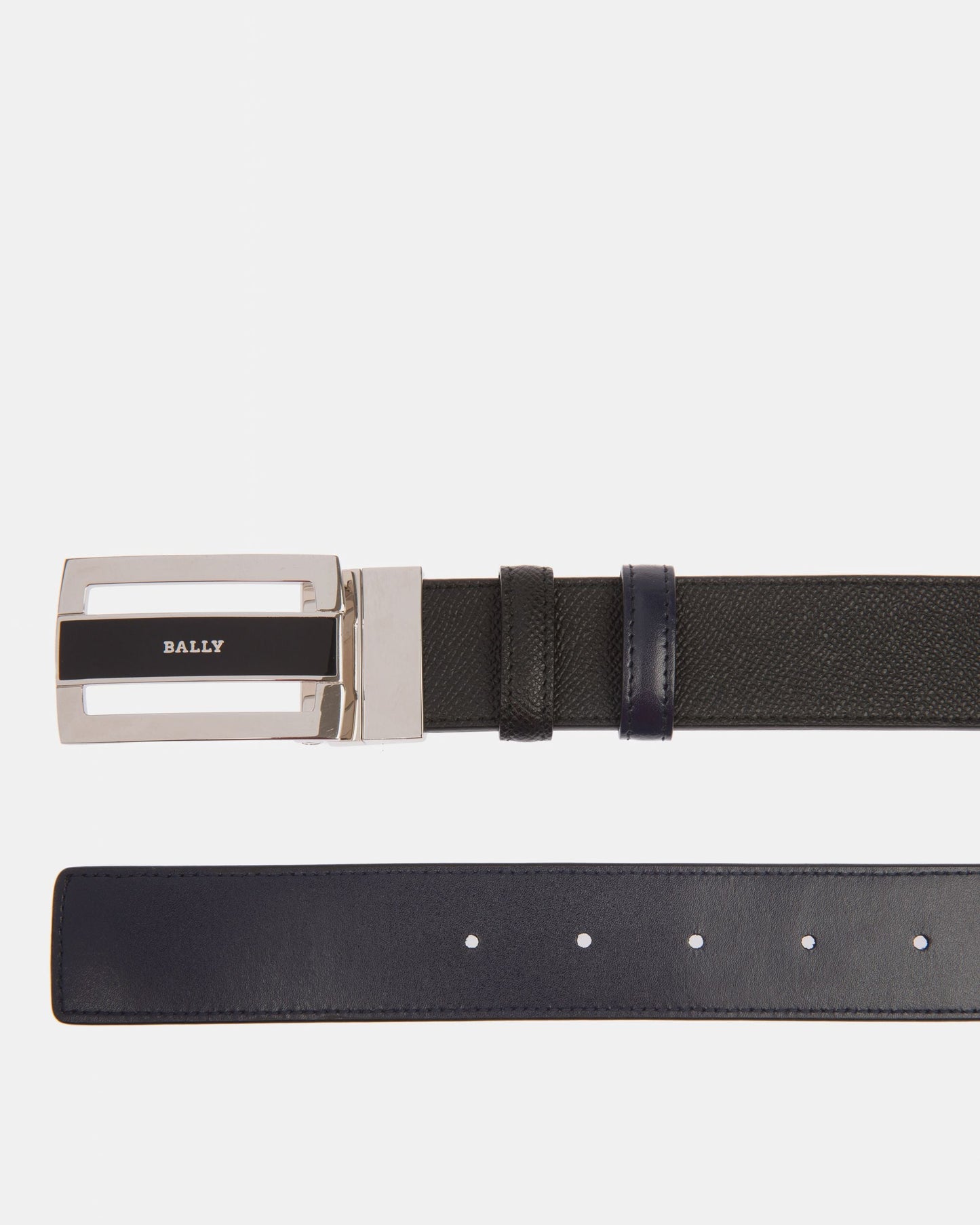 Fabazia Leather 35mm Belt In Black & Navy