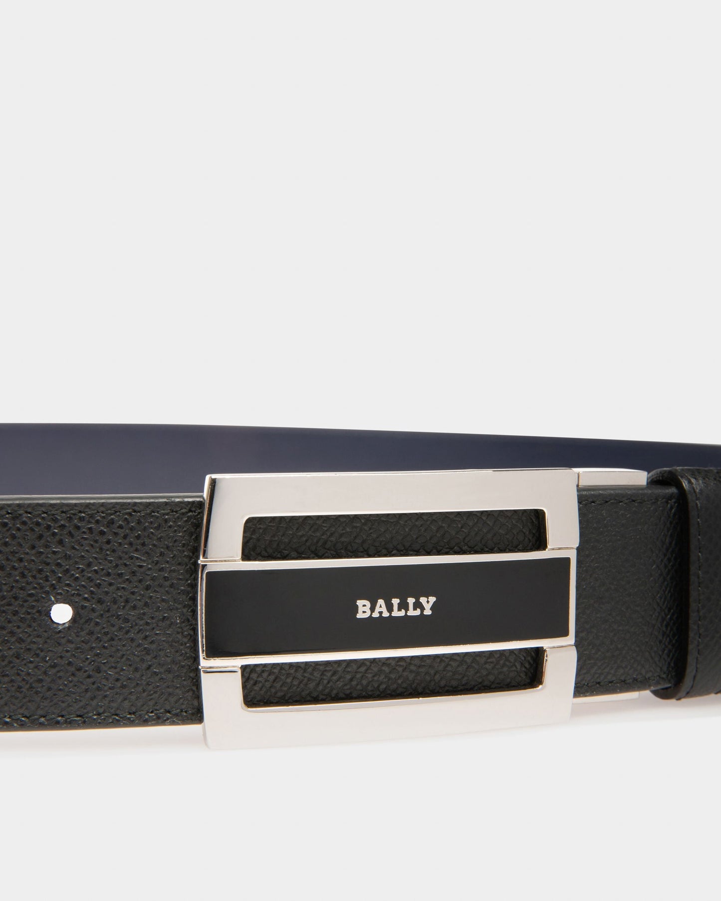 Fabazia Leather 35mm Belt In Black & Navy