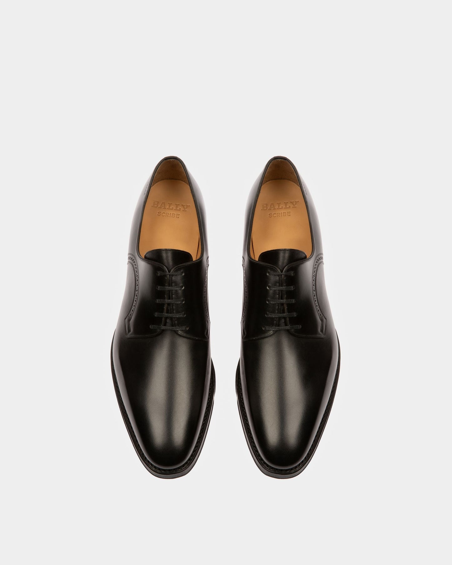 Scamardo Men's Leather Derby Lace-Up Shoe In Black
