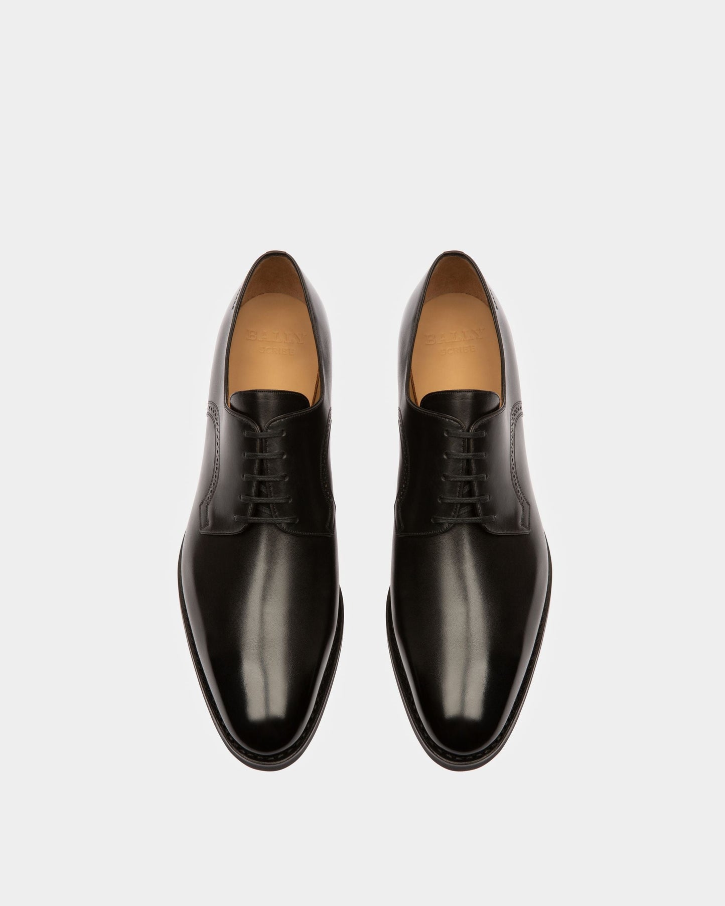 Scrivani Men's Leather Derby Lace-Up Shoe In Black