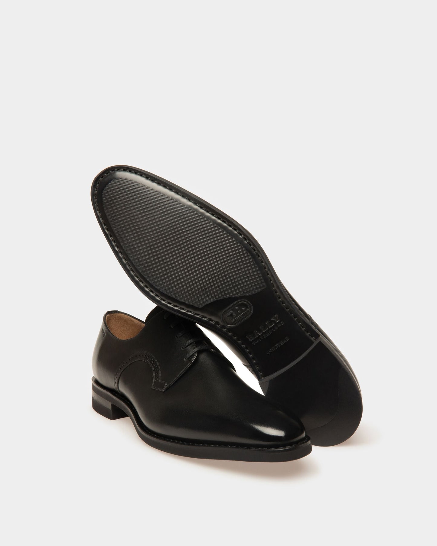 Scrivani Men's Leather Derby Lace-Up Shoe In Black