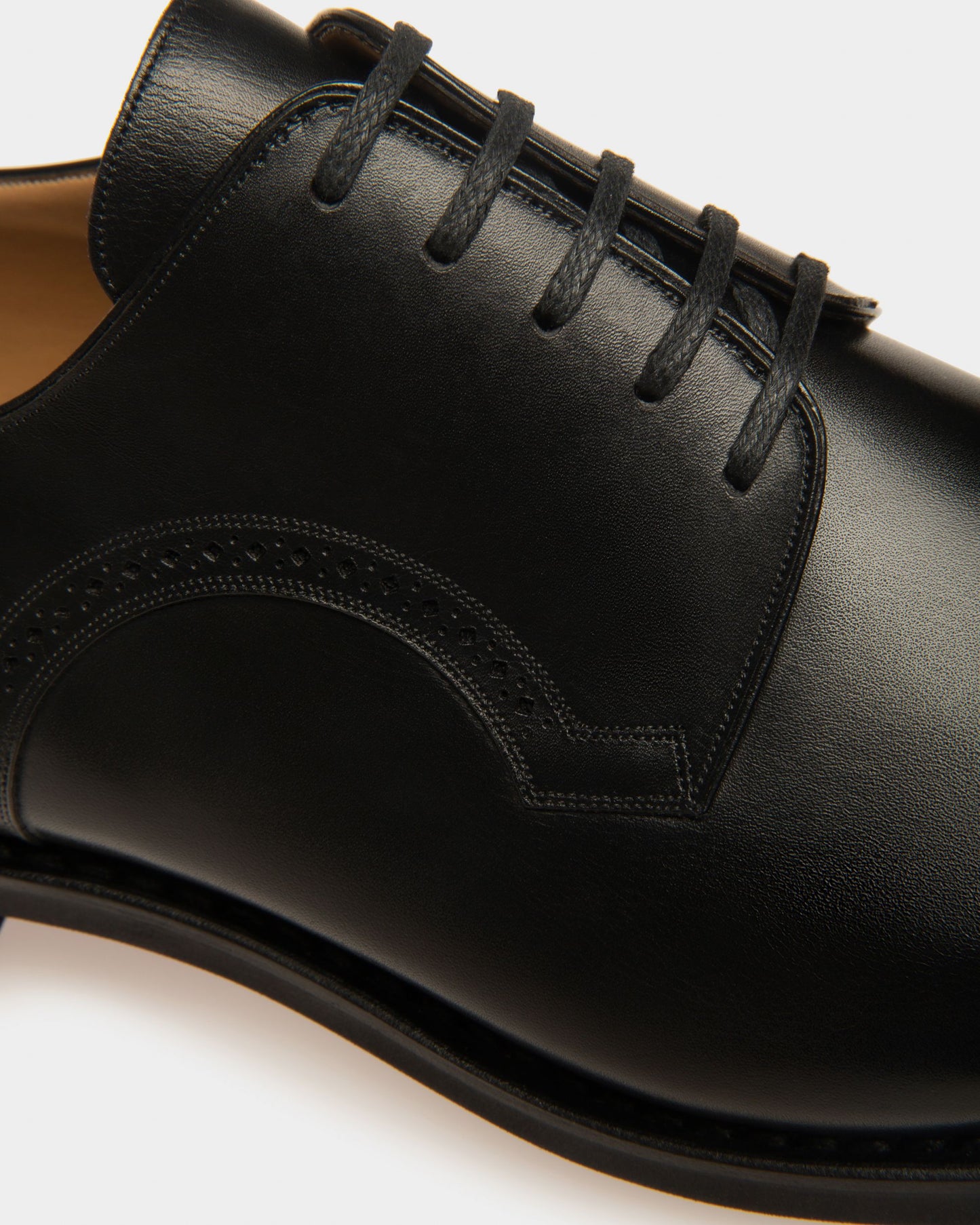 Scrivani Men's Leather Derby Lace-Up Shoe In Black