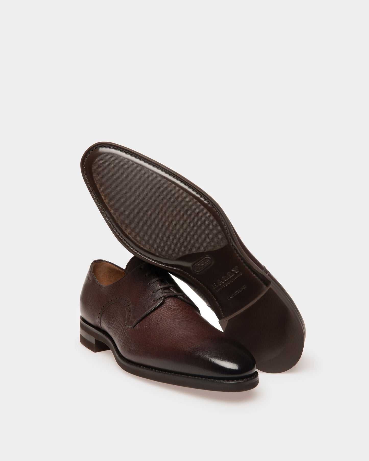 Scribe Novo Derby Shoes In Coffee Leather