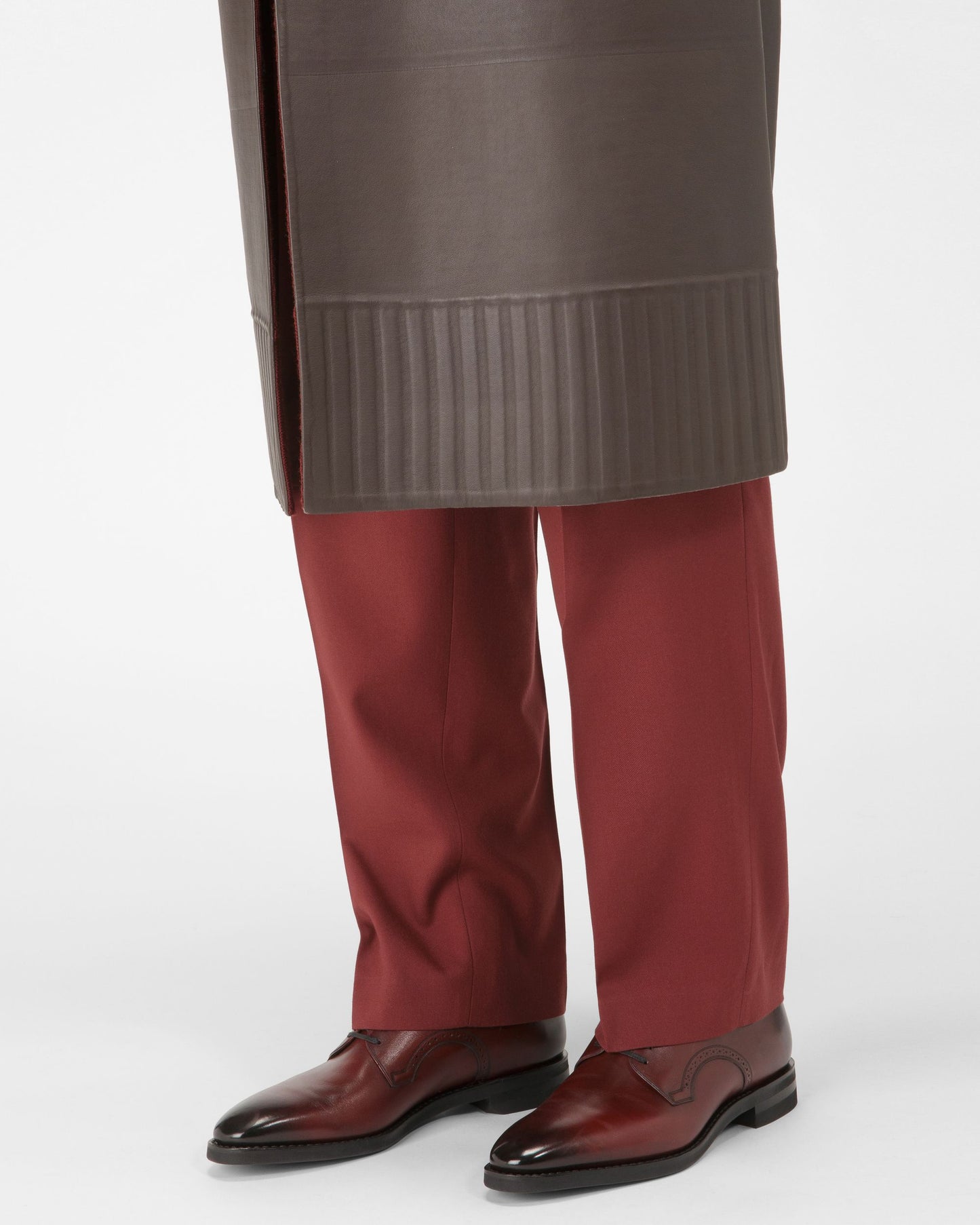 Scrivani Leather Derbies In Heritage Red