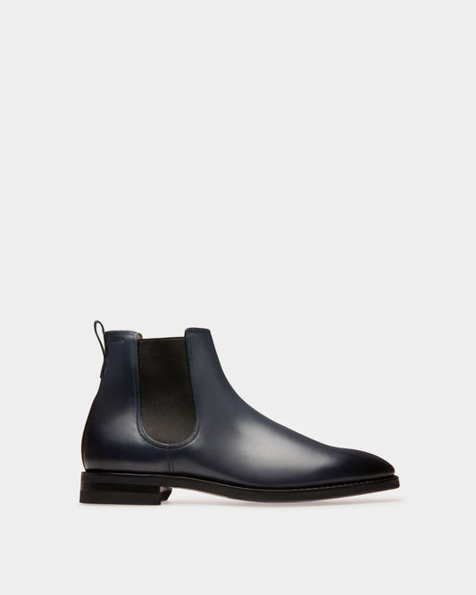 Scavone Leather Boots In Navy