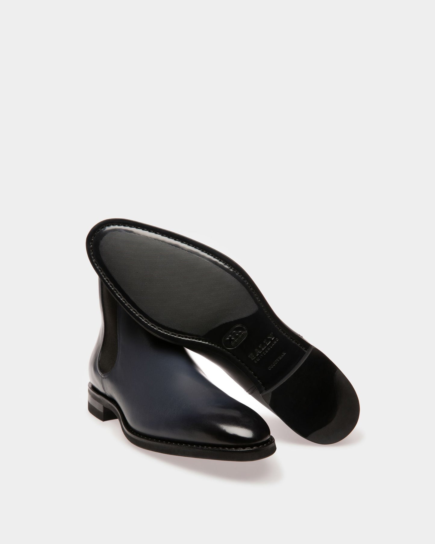 Scavone Leather Boots In Navy