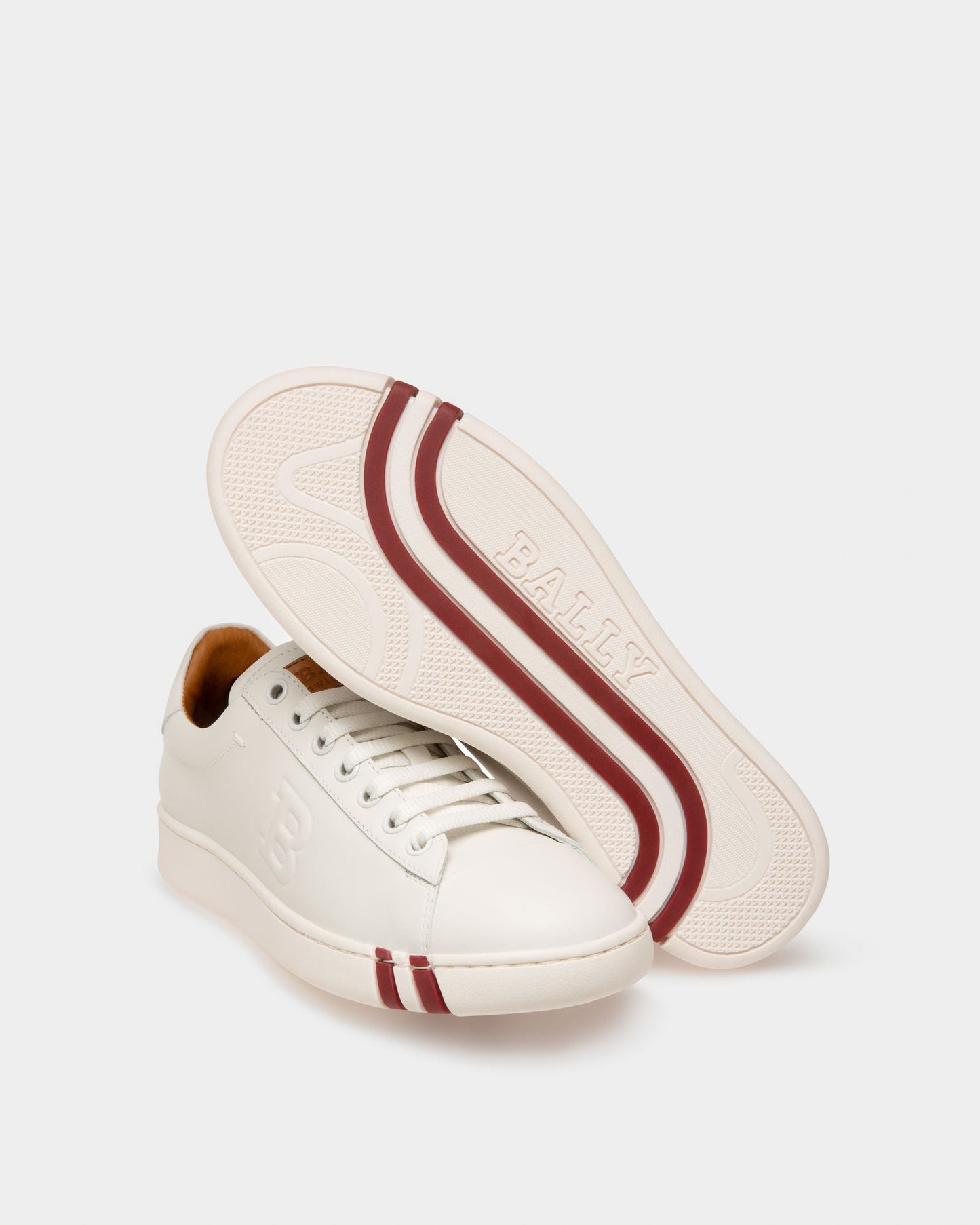 Wivian Women's Leather Perforated Trainer In White